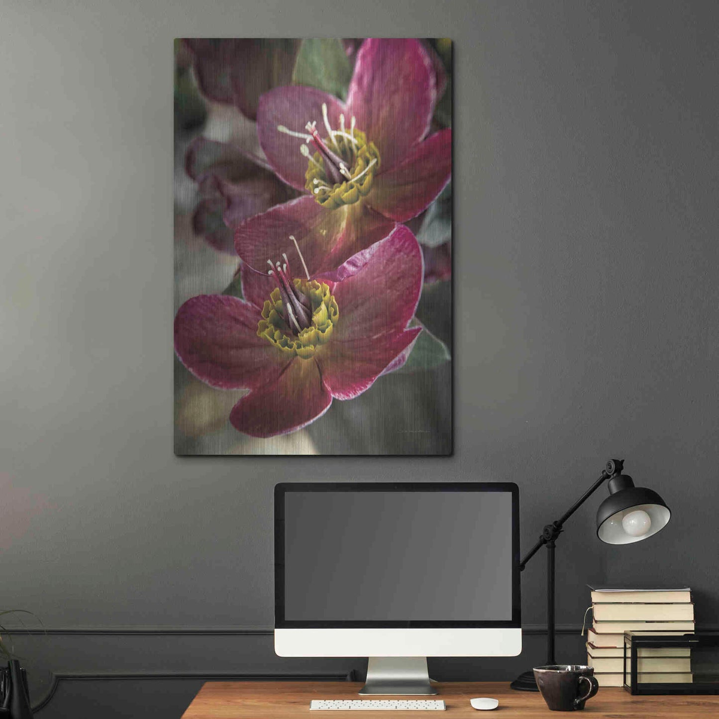 Luxe Metal Art 'Lenton Rose V' by Debra Van Swearingen, Metal Wall Art,24x36