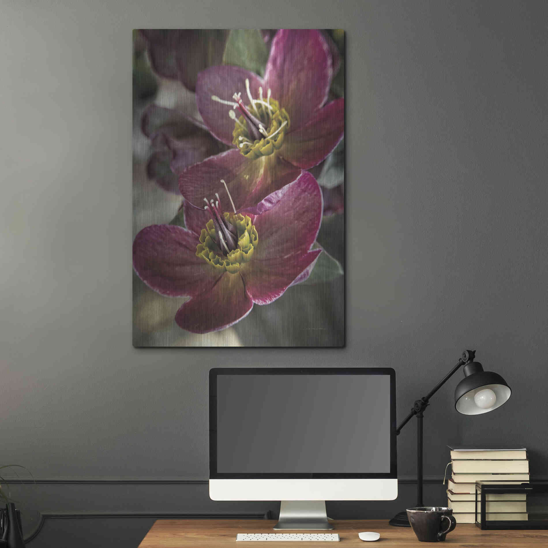 Luxe Metal Art 'Lenton Rose V' by Debra Van Swearingen, Metal Wall Art,24x36