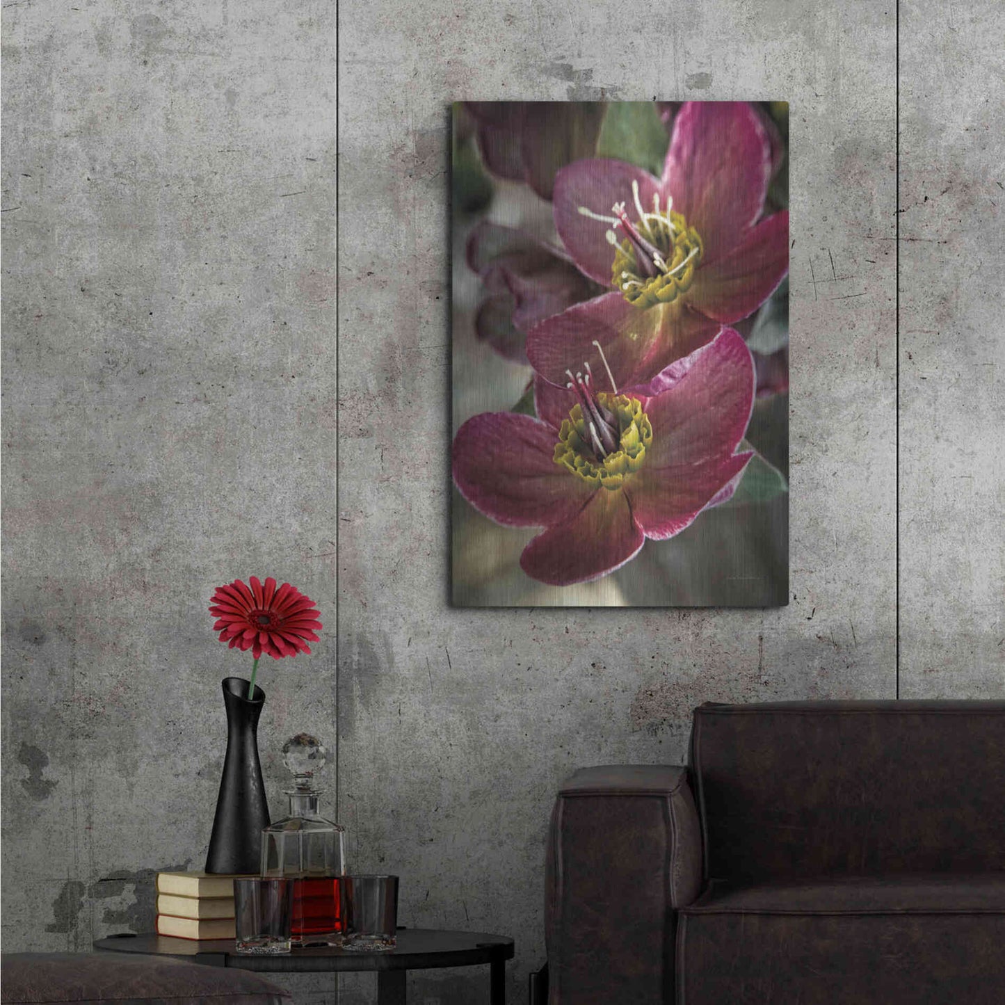 Luxe Metal Art 'Lenton Rose V' by Debra Van Swearingen, Metal Wall Art,24x36