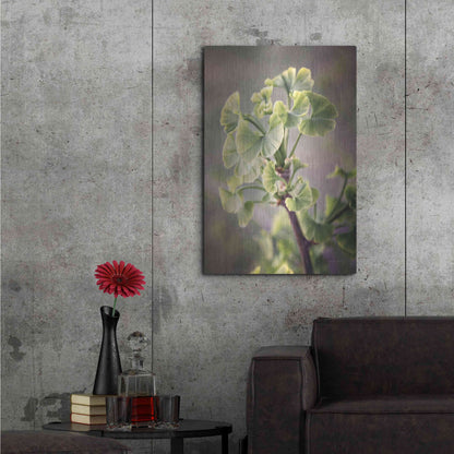 Luxe Metal Art 'Sprouting Ginkgo I' by Debra Van Swearingen, Metal Wall Art,24x36