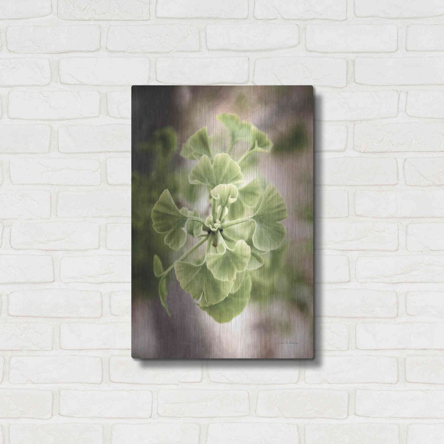 Luxe Metal Art 'Sprouting Ginkgo II' by Debra Van Swearingen, Metal Wall Art,16x24