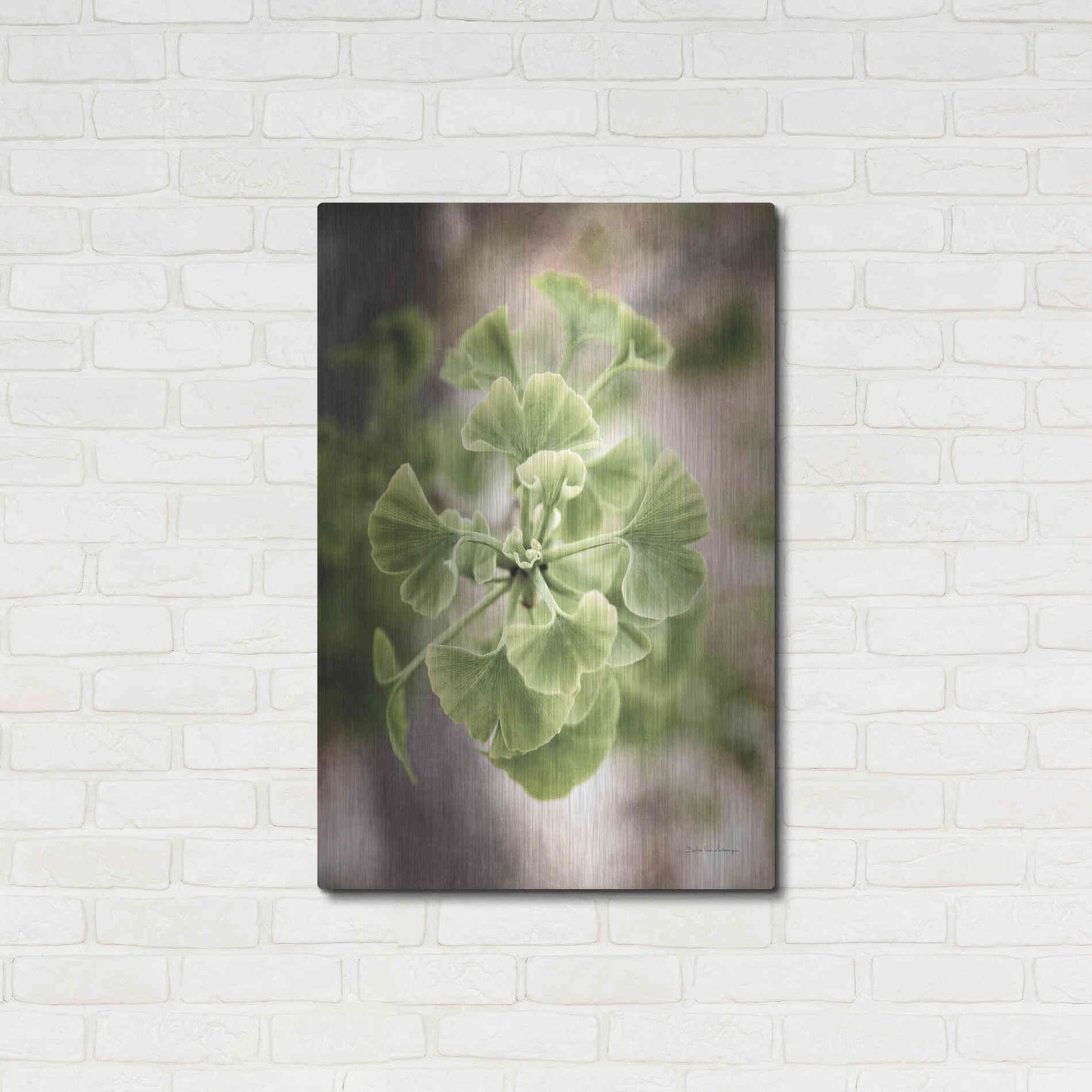 Luxe Metal Art 'Sprouting Ginkgo II' by Debra Van Swearingen, Metal Wall Art,24x36