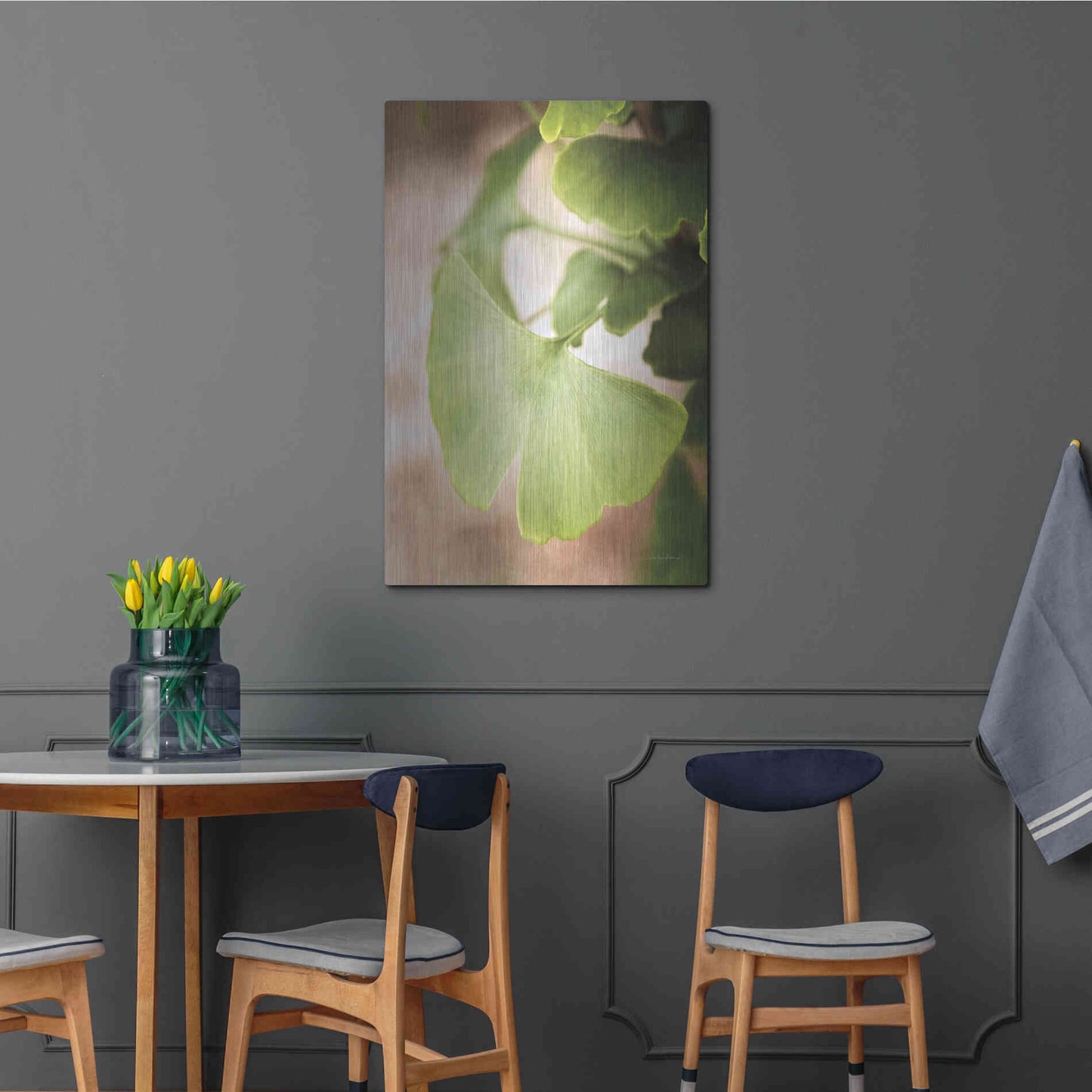 Luxe Metal Art 'Sprouting Ginkgo III' by Debra Van Swearingen, Metal Wall Art,24x36
