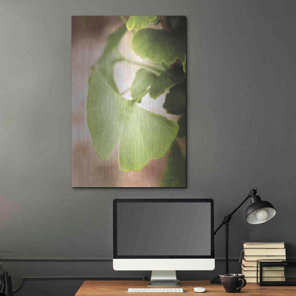 Luxe Metal Art 'Sprouting Ginkgo III' by Debra Van Swearingen, Metal Wall Art,24x36