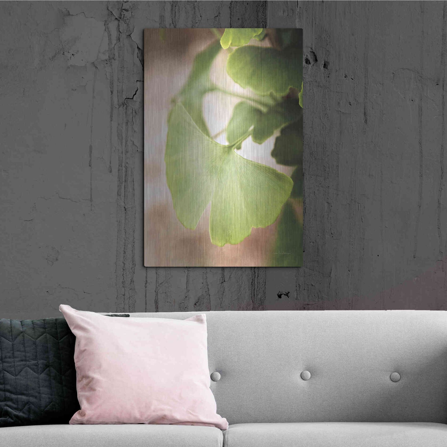 Luxe Metal Art 'Sprouting Ginkgo III' by Debra Van Swearingen, Metal Wall Art,24x36