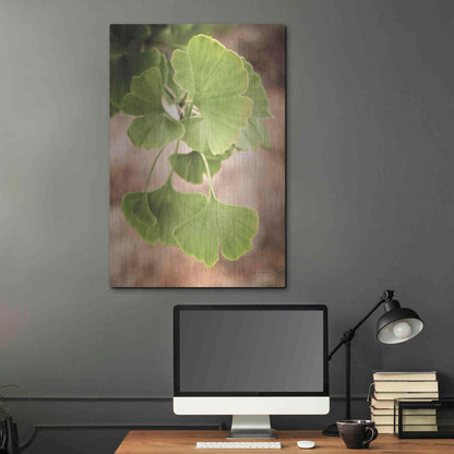 Luxe Metal Art 'Sprouting Ginkgo IV' by Debra Van Swearingen, Metal Wall Art,24x36