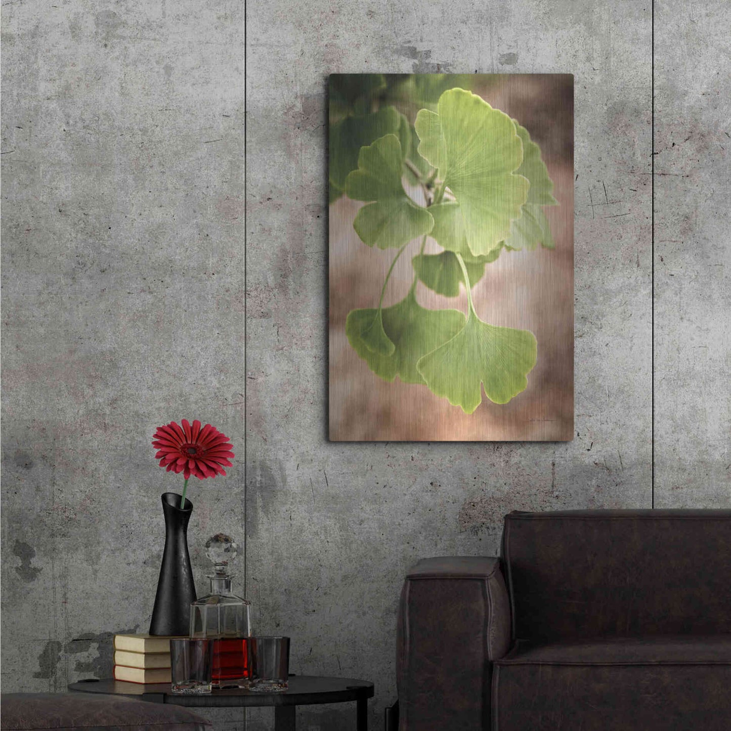 Luxe Metal Art 'Sprouting Ginkgo IV' by Debra Van Swearingen, Metal Wall Art,24x36