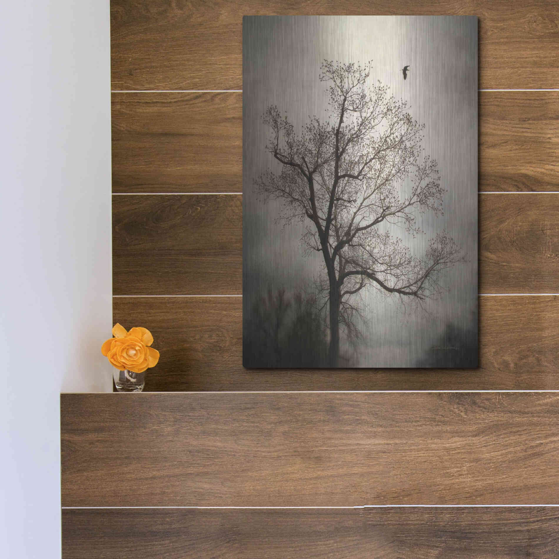 Luxe Metal Art 'The Flyover' by Debra Van Swearingen, Metal Wall Art,12x16