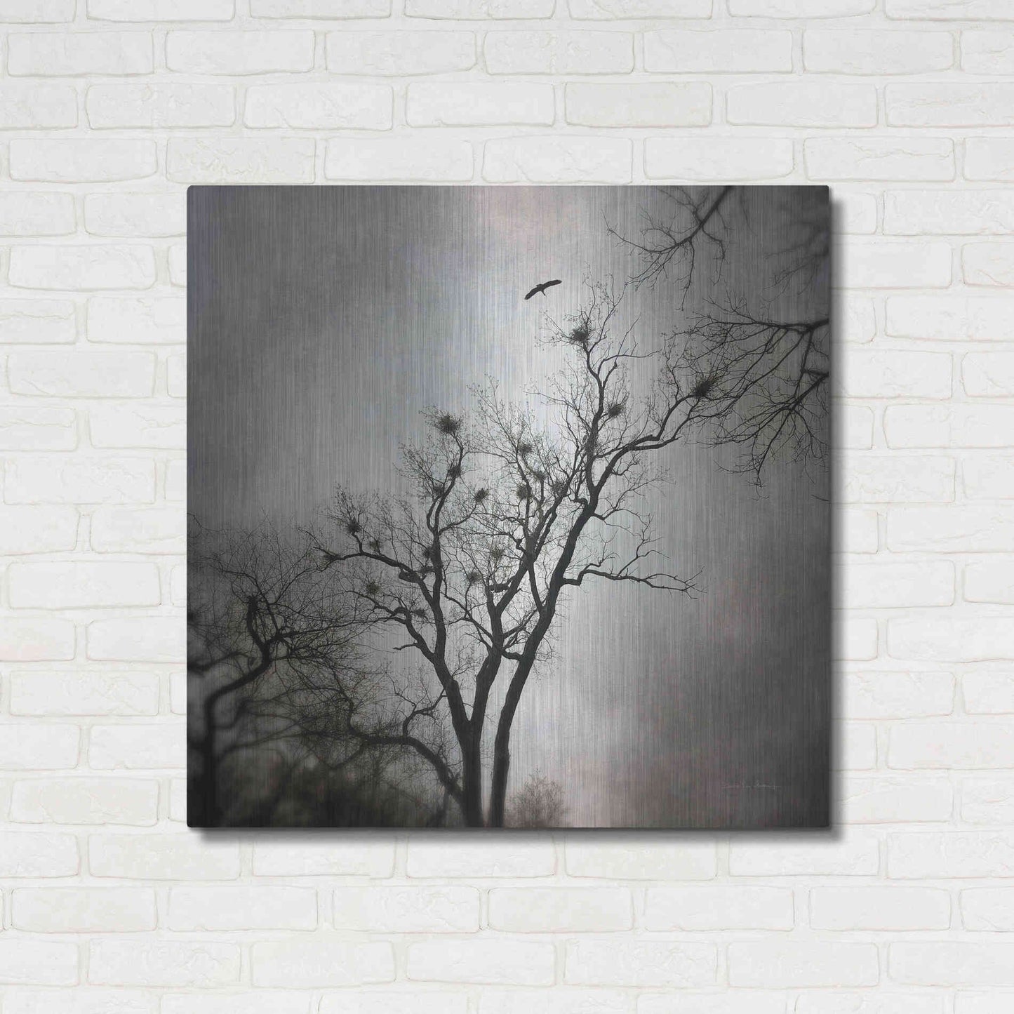 Luxe Metal Art 'The Heron Rookery' by Debra Van Swearingen, Metal Wall Art,36x36