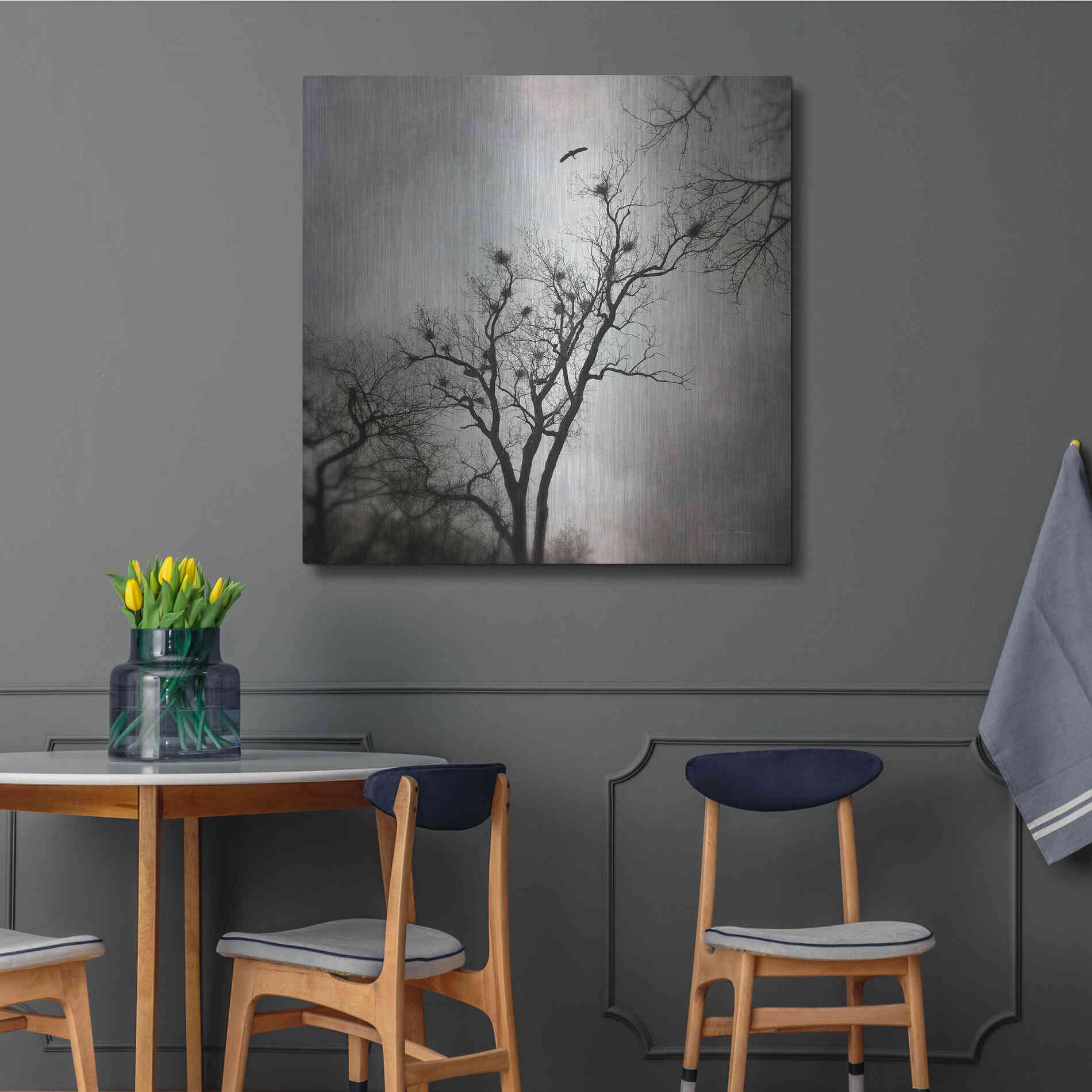 Luxe Metal Art 'The Heron Rookery' by Debra Van Swearingen, Metal Wall Art,36x36