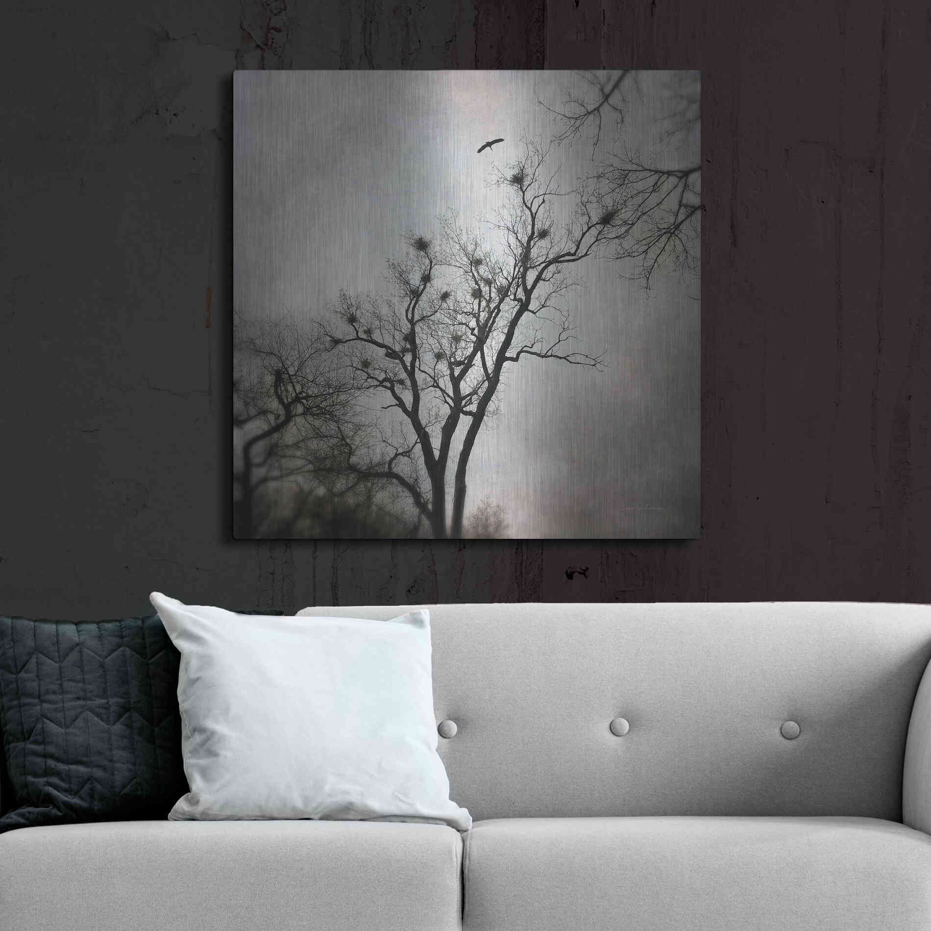 Luxe Metal Art 'The Heron Rookery' by Debra Van Swearingen, Metal Wall Art,36x36