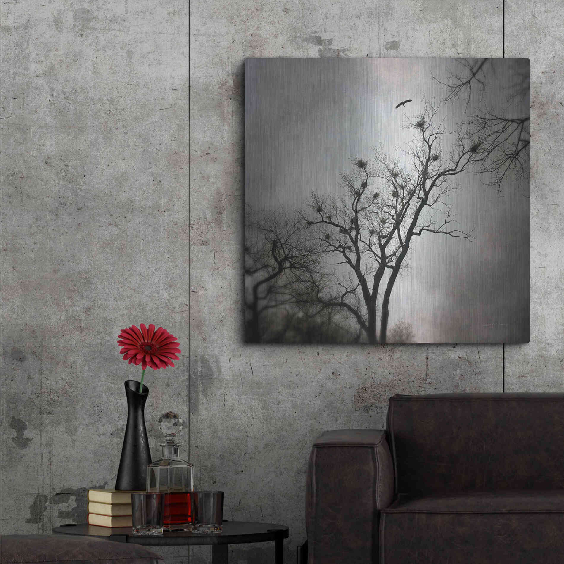 Luxe Metal Art 'The Heron Rookery' by Debra Van Swearingen, Metal Wall Art,36x36