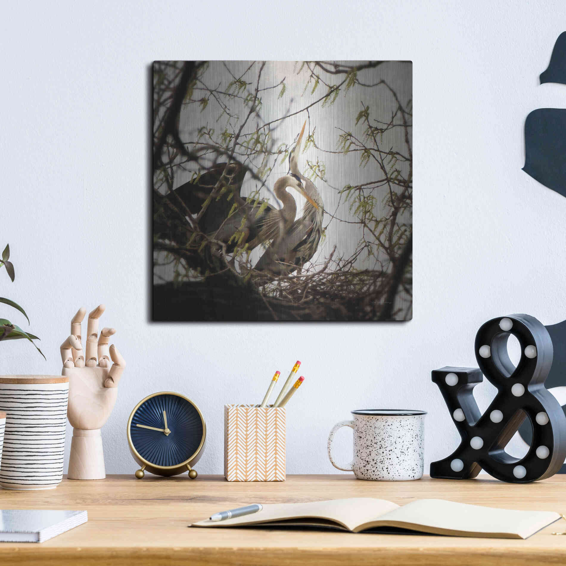 Luxe Metal Art 'Connection' by Debra Van Swearingen, Metal Wall Art,12x12