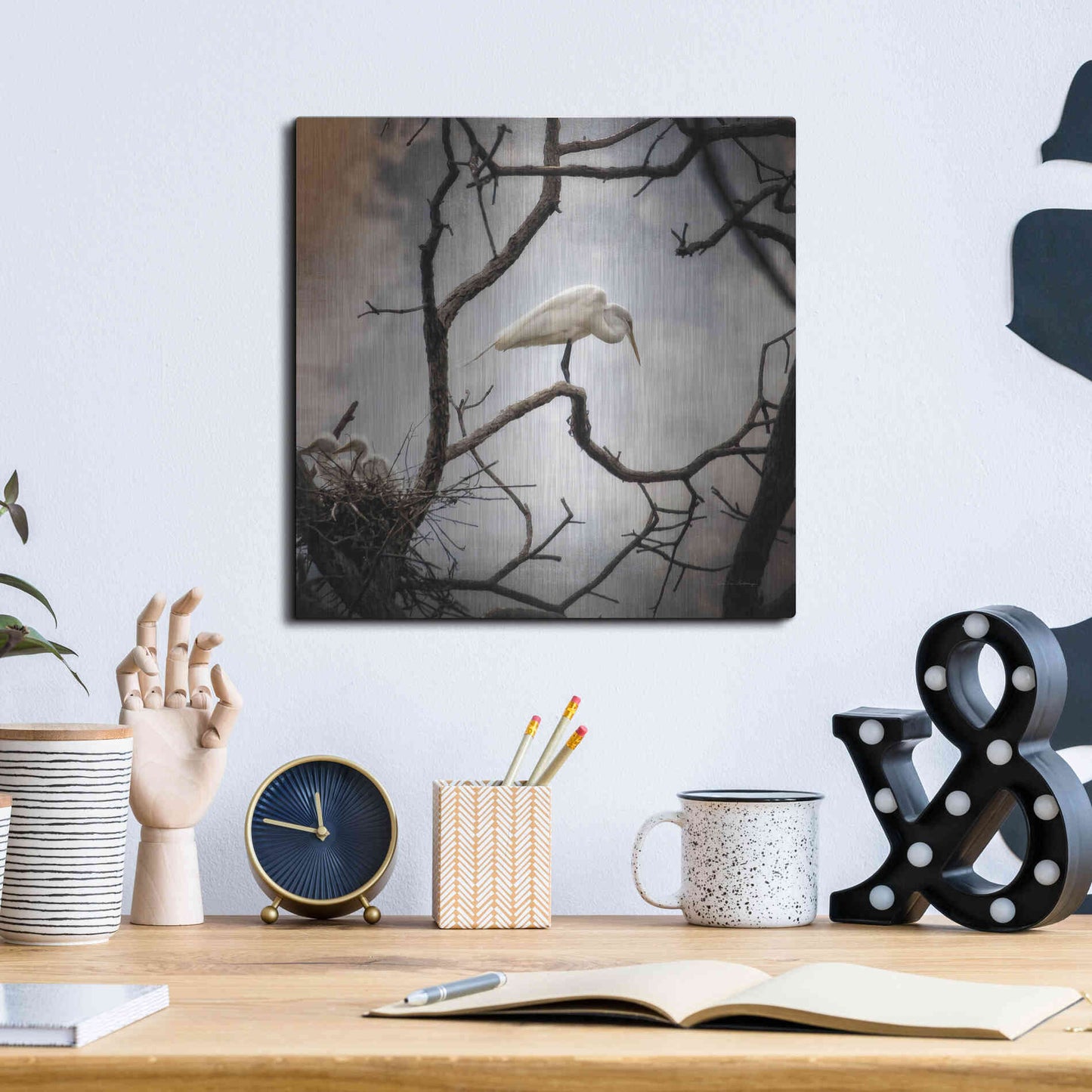 Luxe Metal Art 'Respite' by Debra Van Swearingen, Metal Wall Art,12x12