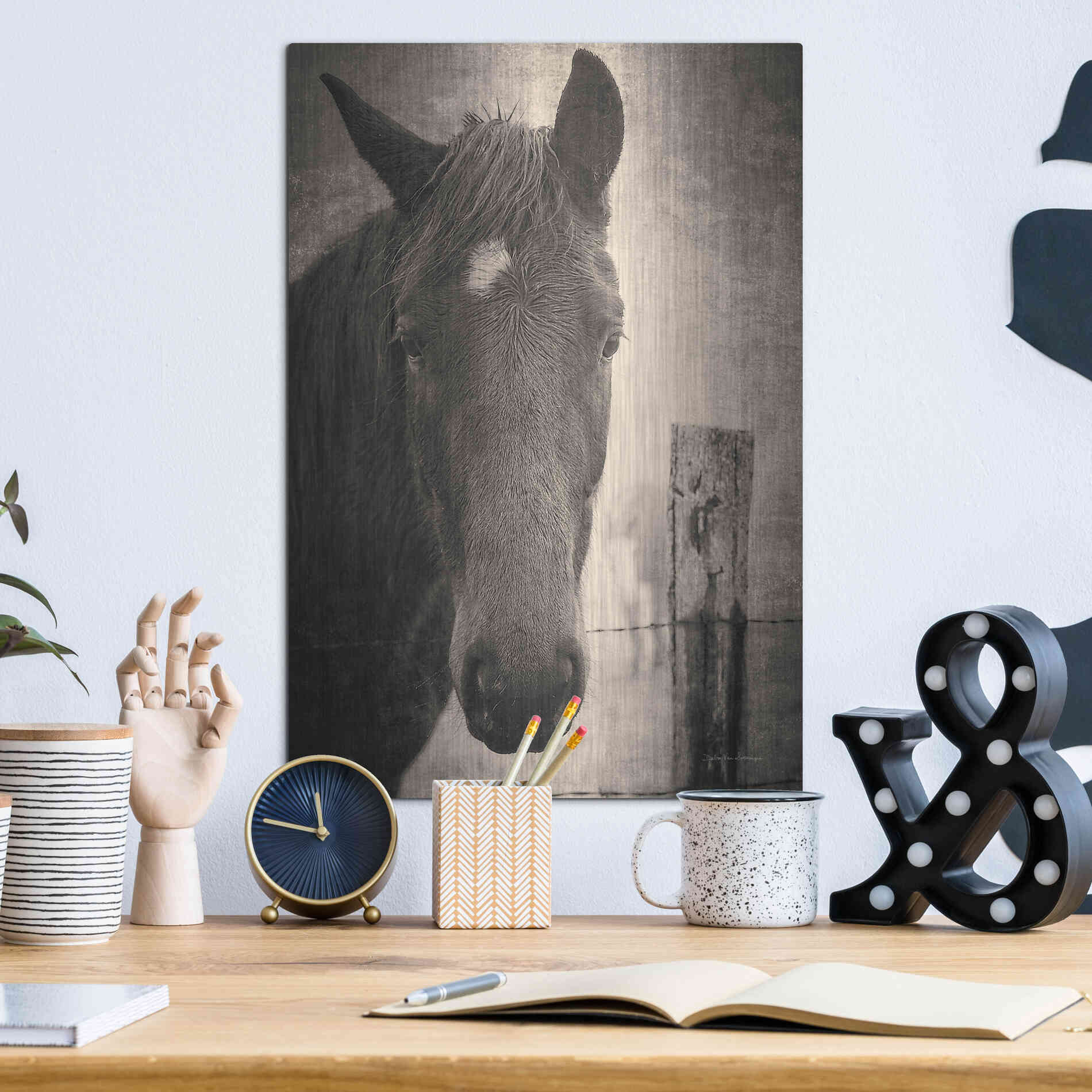 Luxe Metal Art 'Heres Looking at You I' by Debra Van Swearingen, Metal Wall Art,12x16