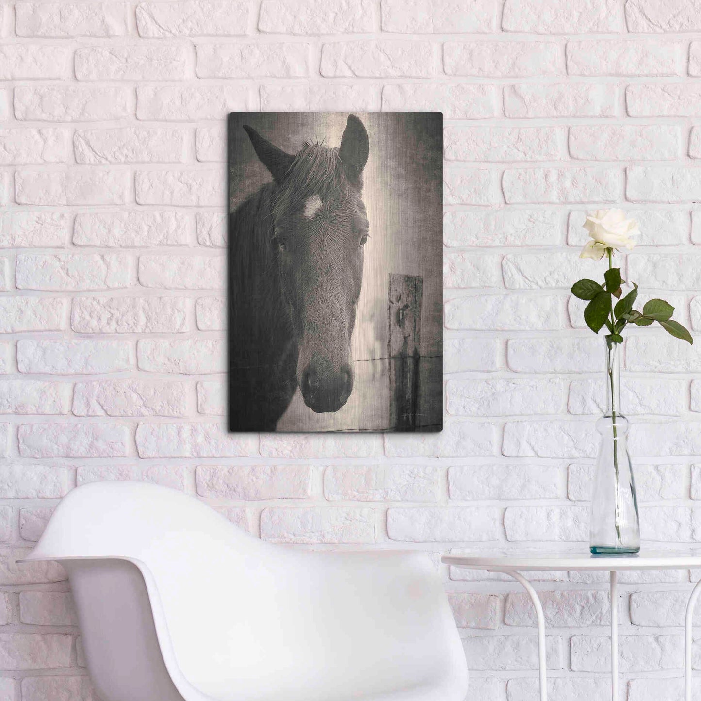 Luxe Metal Art 'Heres Looking at You I' by Debra Van Swearingen, Metal Wall Art,16x24
