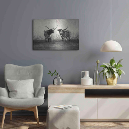 Luxe Metal Art 'Texas Longhorns' by Debra Van Swearingen, Metal Wall Art,24x16