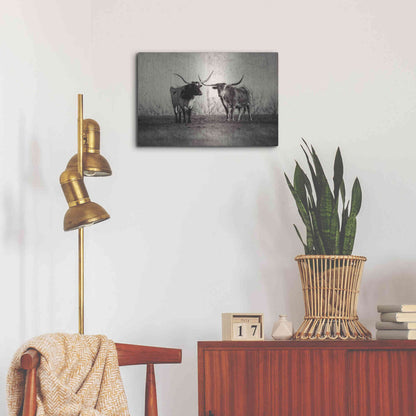 Luxe Metal Art 'Texas Longhorns' by Debra Van Swearingen, Metal Wall Art,24x16