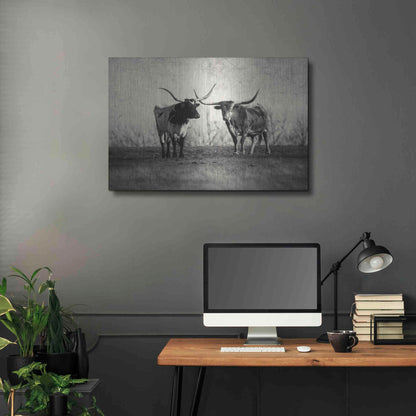 Luxe Metal Art 'Texas Longhorns' by Debra Van Swearingen, Metal Wall Art,36x24