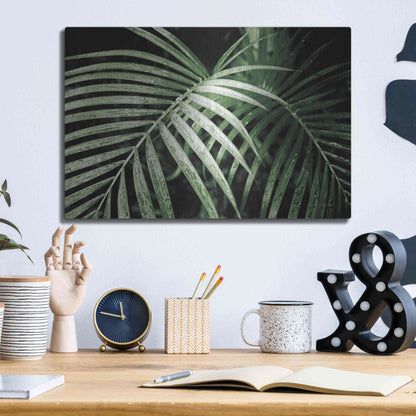 Luxe Metal Art 'Palm Fronds Green' by Debra Van Swearingen, Metal Wall Art,16x12