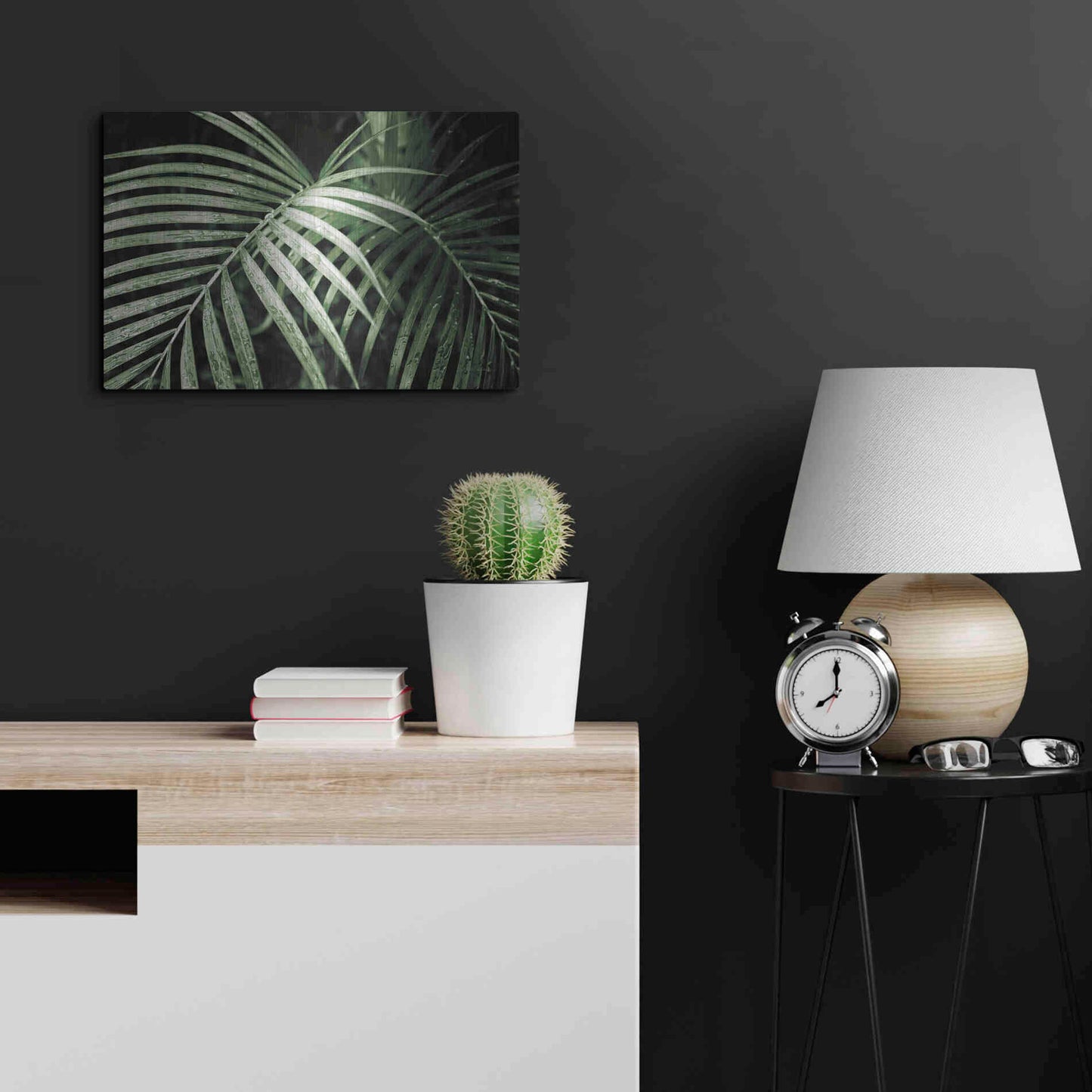 Luxe Metal Art 'Palm Fronds Green' by Debra Van Swearingen, Metal Wall Art,24x16