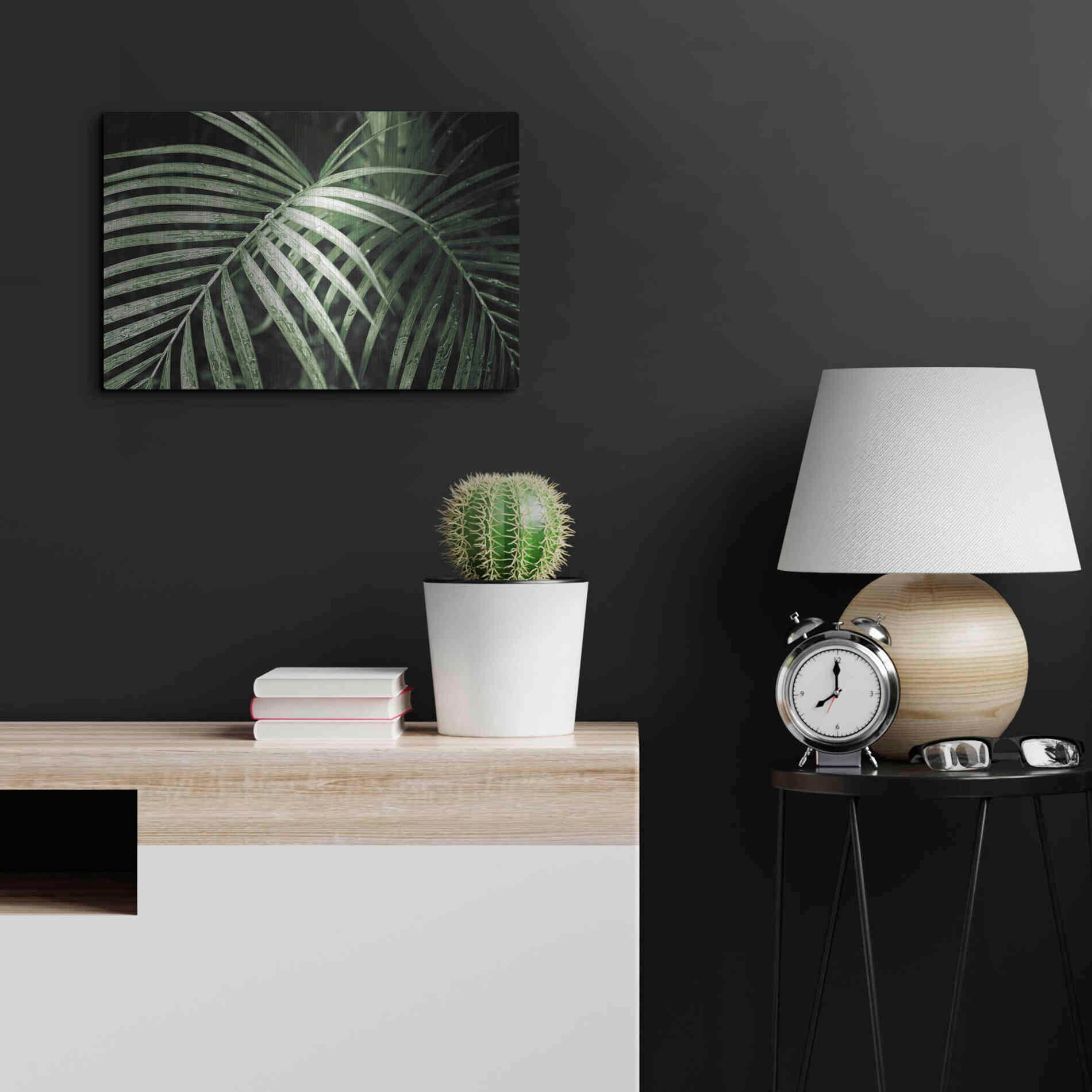 Luxe Metal Art 'Palm Fronds Green' by Debra Van Swearingen, Metal Wall Art,24x16