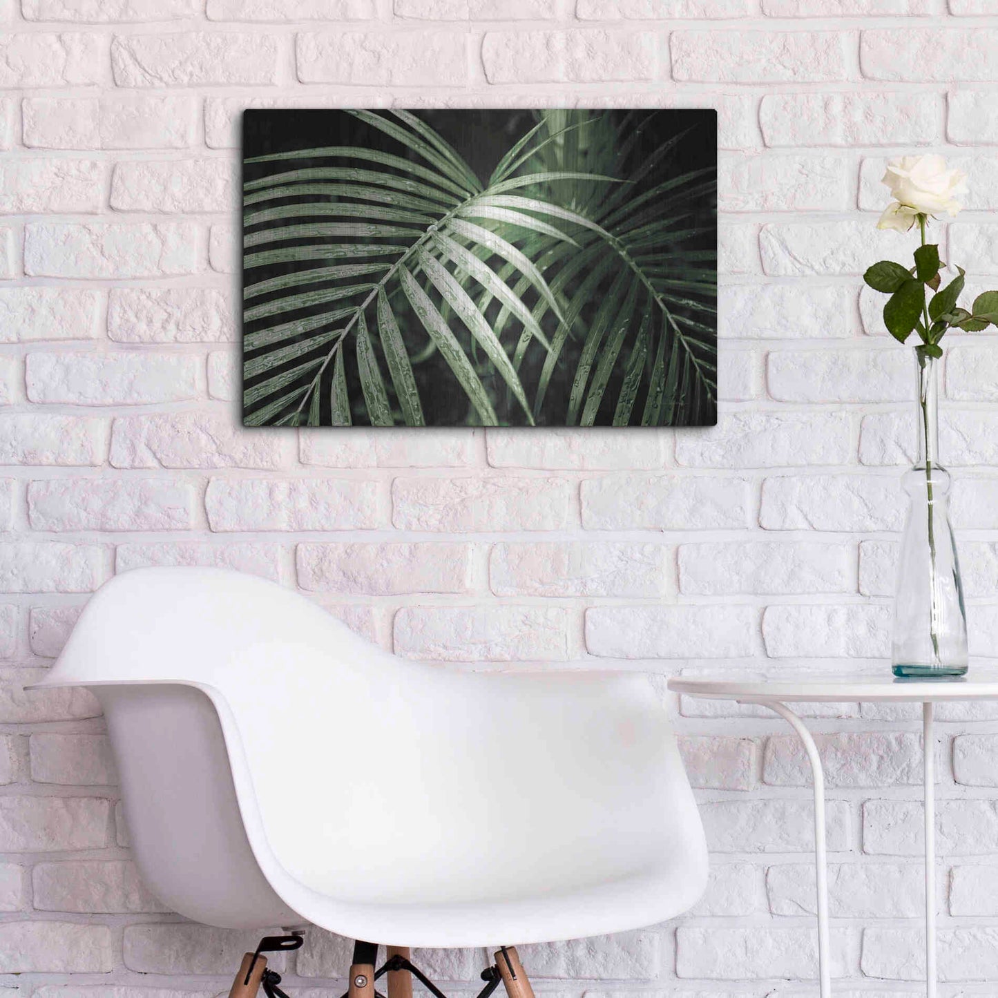 Luxe Metal Art 'Palm Fronds Green' by Debra Van Swearingen, Metal Wall Art,24x16