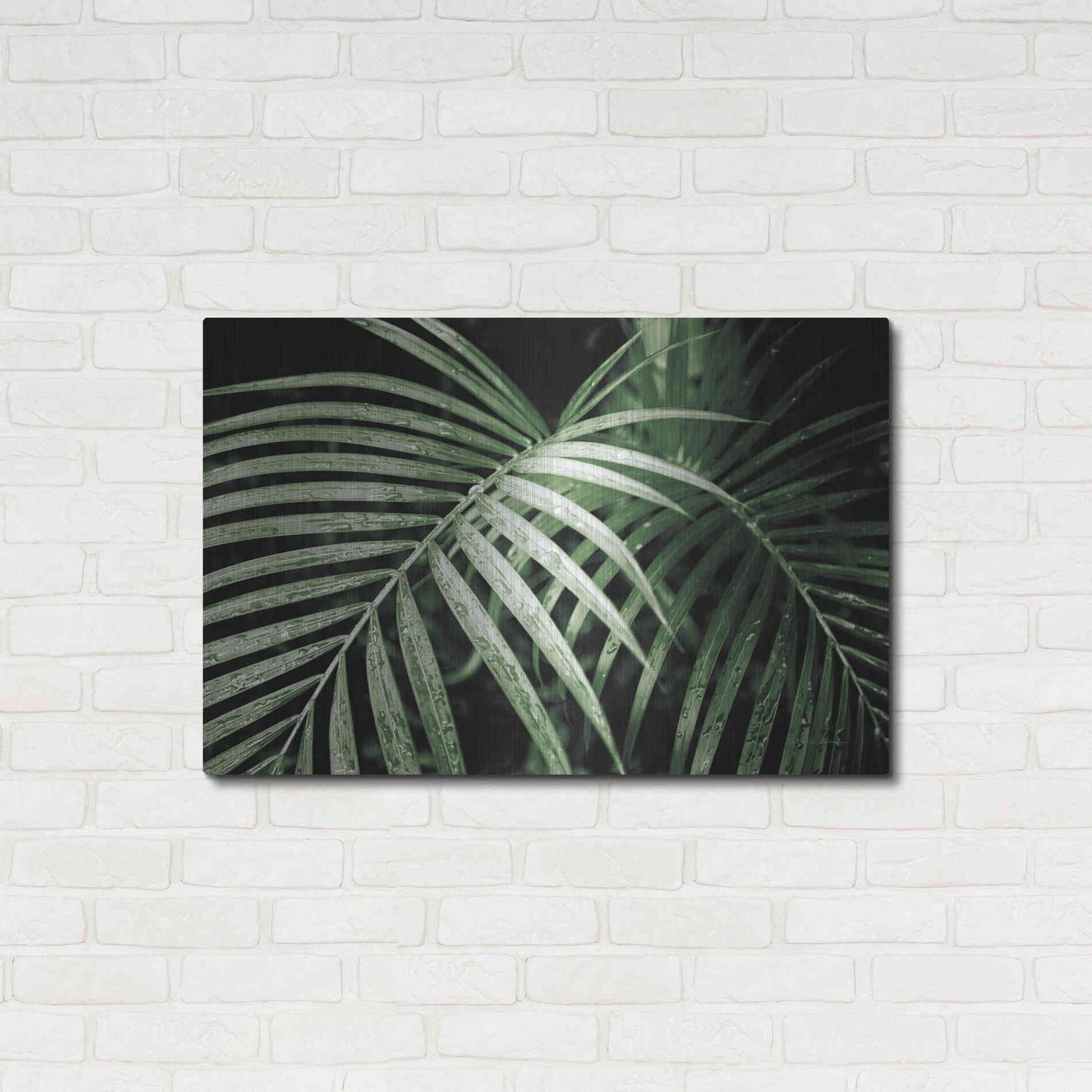 Luxe Metal Art 'Palm Fronds Green' by Debra Van Swearingen, Metal Wall Art,36x24