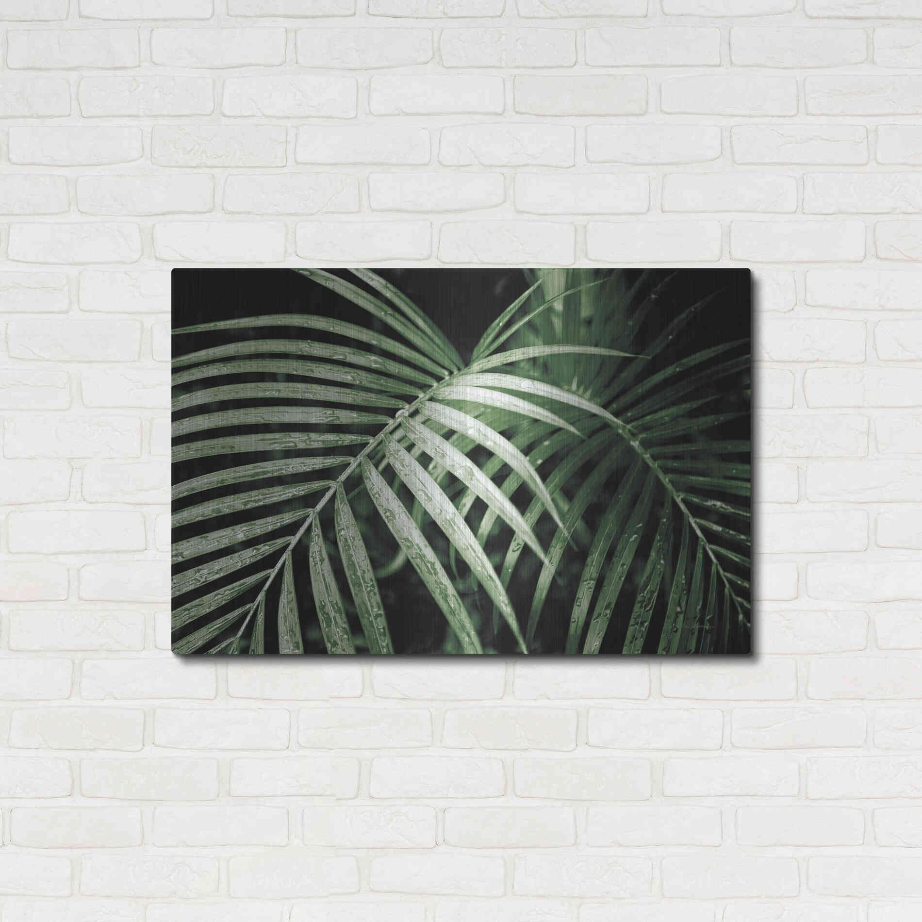 Luxe Metal Art 'Palm Fronds Green' by Debra Van Swearingen, Metal Wall Art,36x24