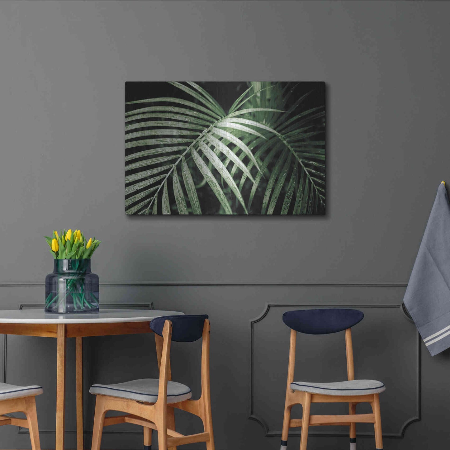 Luxe Metal Art 'Palm Fronds Green' by Debra Van Swearingen, Metal Wall Art,36x24