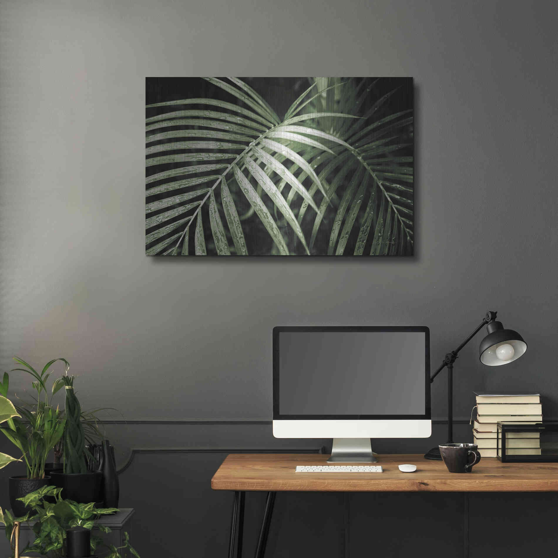 Luxe Metal Art 'Palm Fronds Green' by Debra Van Swearingen, Metal Wall Art,36x24