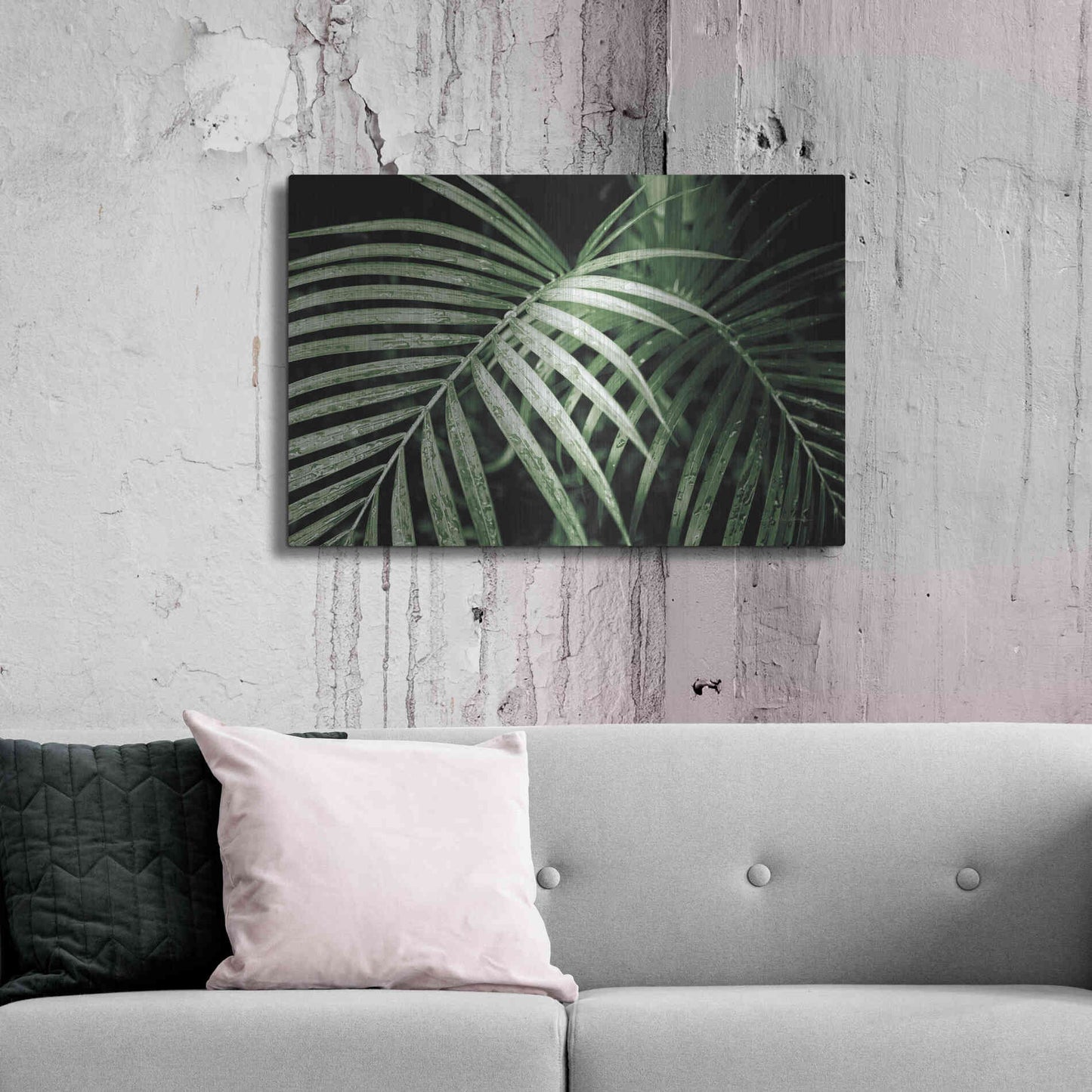 Luxe Metal Art 'Palm Fronds Green' by Debra Van Swearingen, Metal Wall Art,36x24