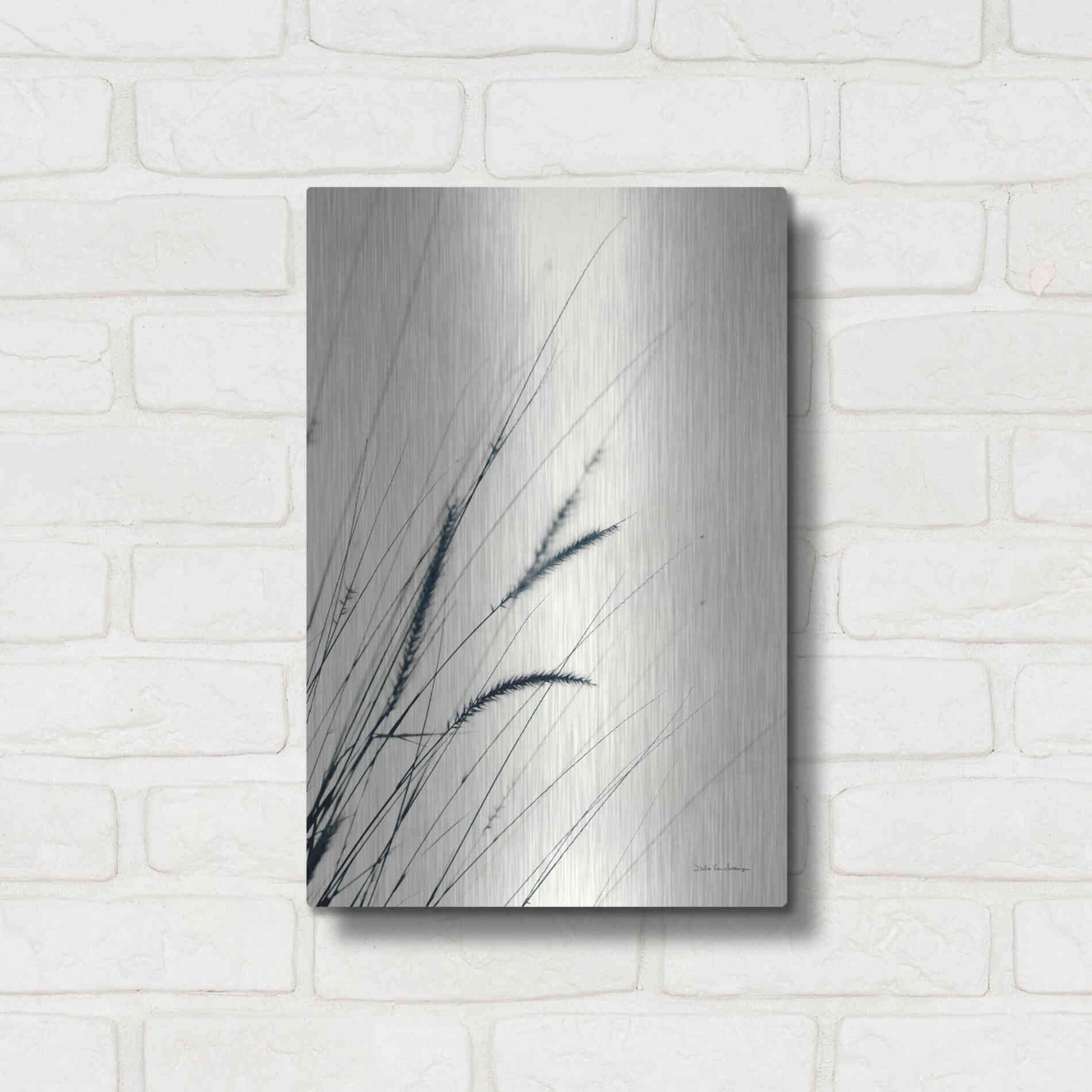 Luxe Metal Art 'Field Grasses I' by Debra Van Swearingen, Metal Wall Art,12x16