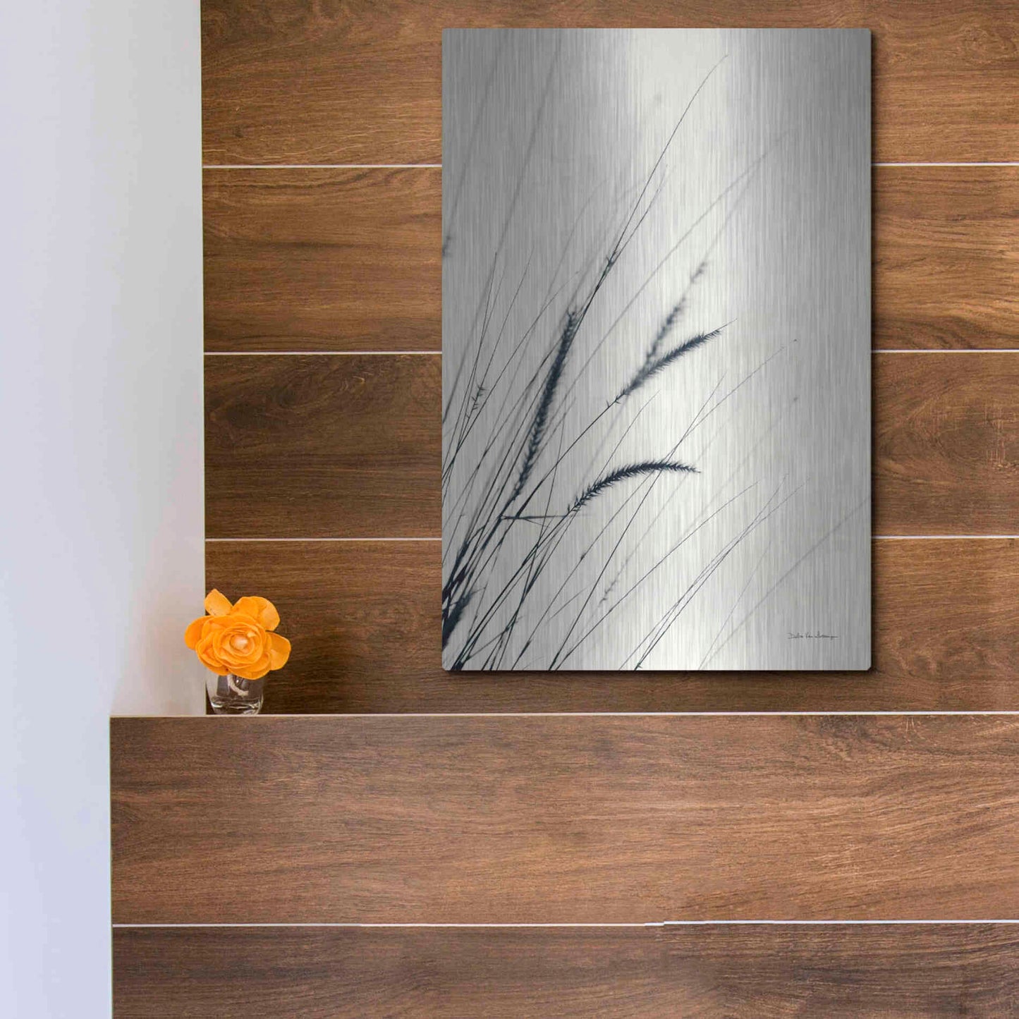 Luxe Metal Art 'Field Grasses I' by Debra Van Swearingen, Metal Wall Art,12x16