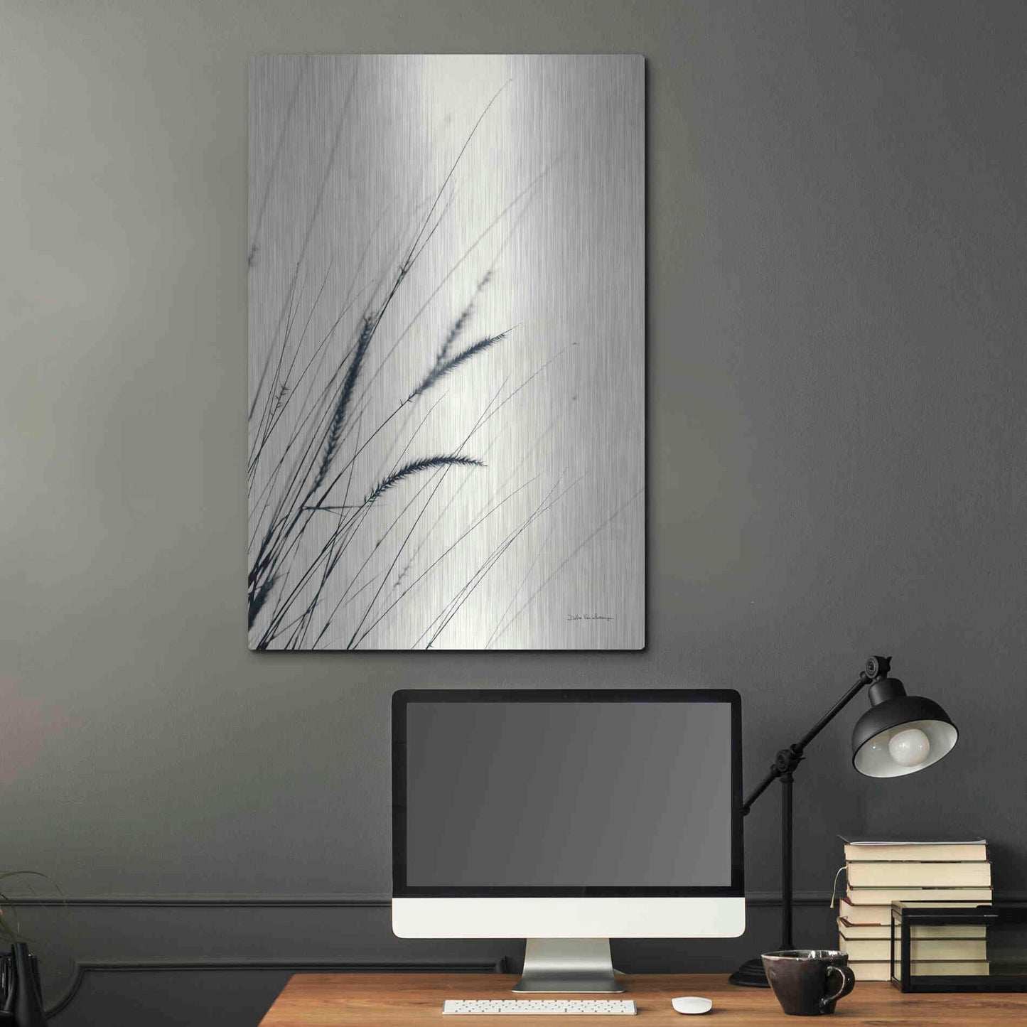 Luxe Metal Art 'Field Grasses I' by Debra Van Swearingen, Metal Wall Art,24x36