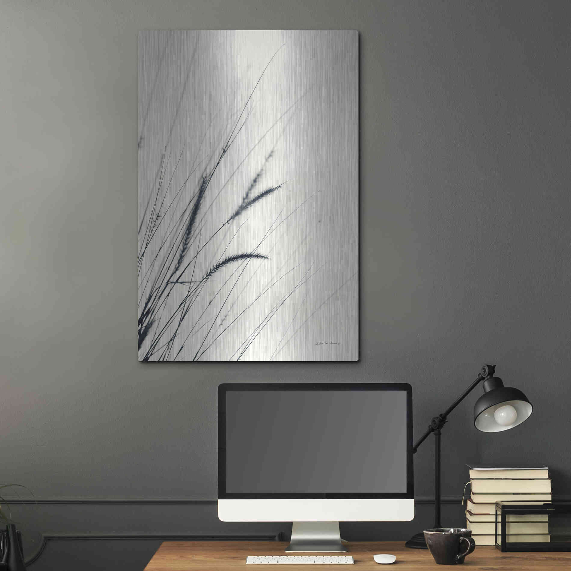 Luxe Metal Art 'Field Grasses I' by Debra Van Swearingen, Metal Wall Art,24x36