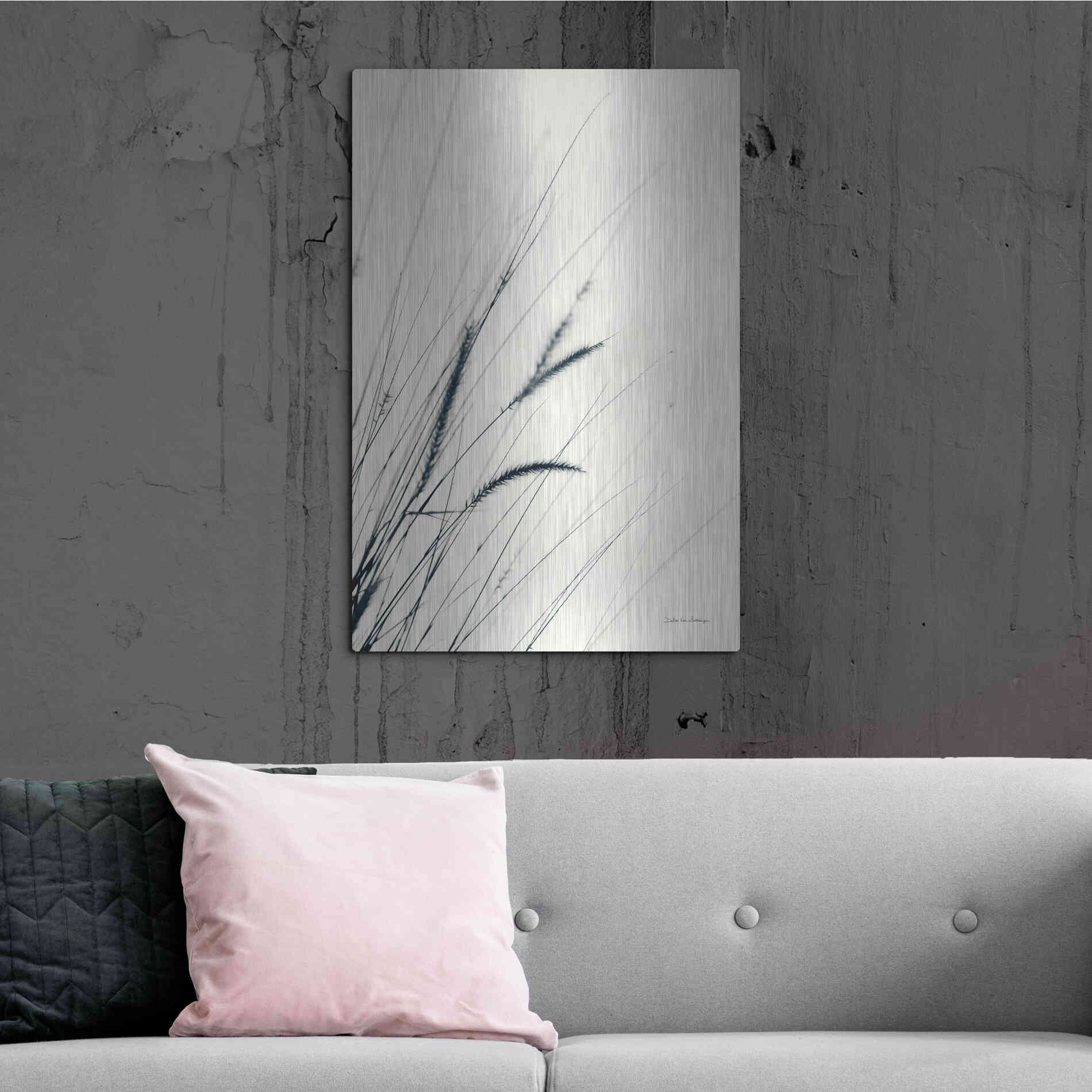 Luxe Metal Art 'Field Grasses I' by Debra Van Swearingen, Metal Wall Art,24x36