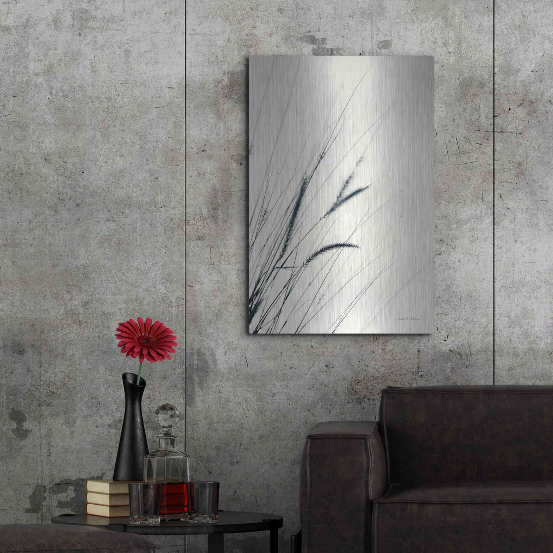 Luxe Metal Art 'Field Grasses I' by Debra Van Swearingen, Metal Wall Art,24x36