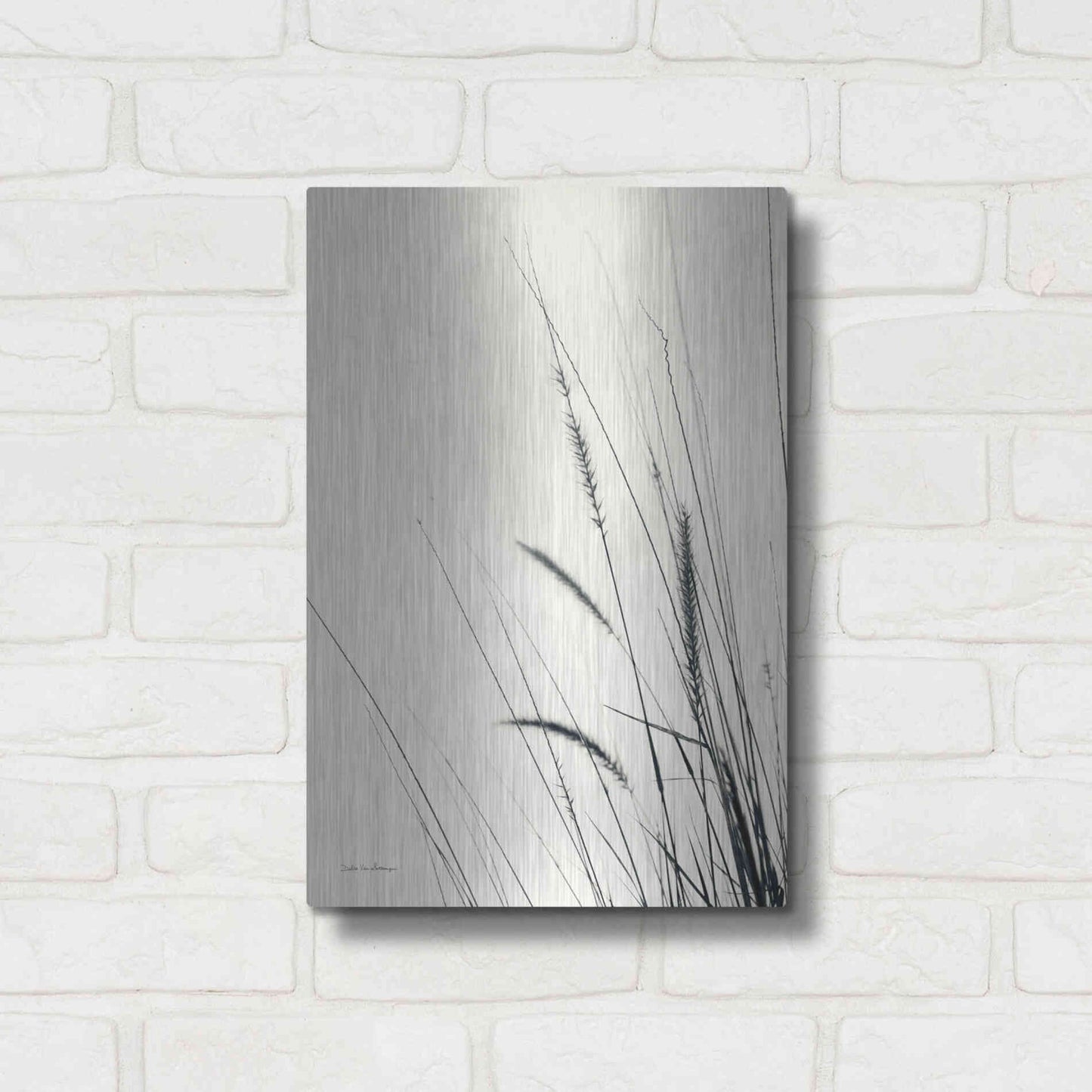 Luxe Metal Art 'Field Grasses II' by Debra Van Swearingen, Metal Wall Art,12x16