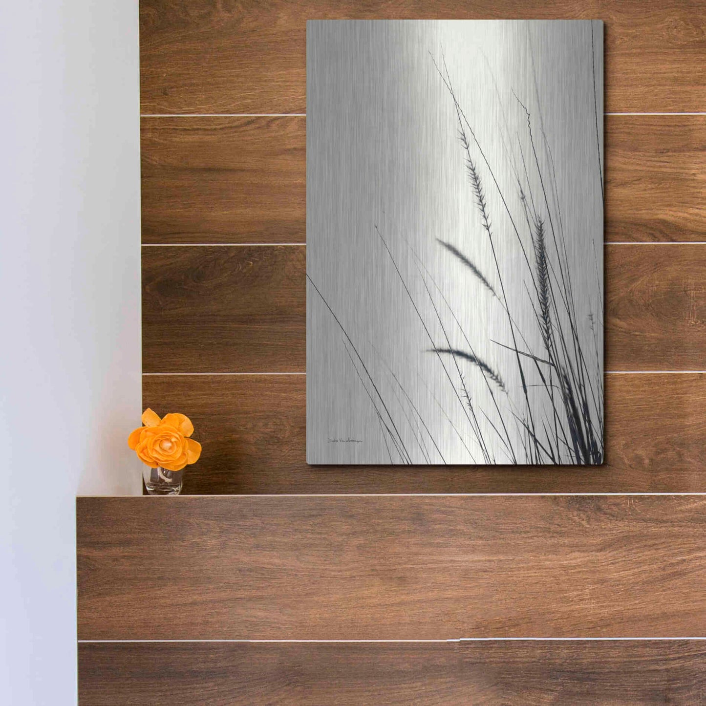 Luxe Metal Art 'Field Grasses II' by Debra Van Swearingen, Metal Wall Art,12x16