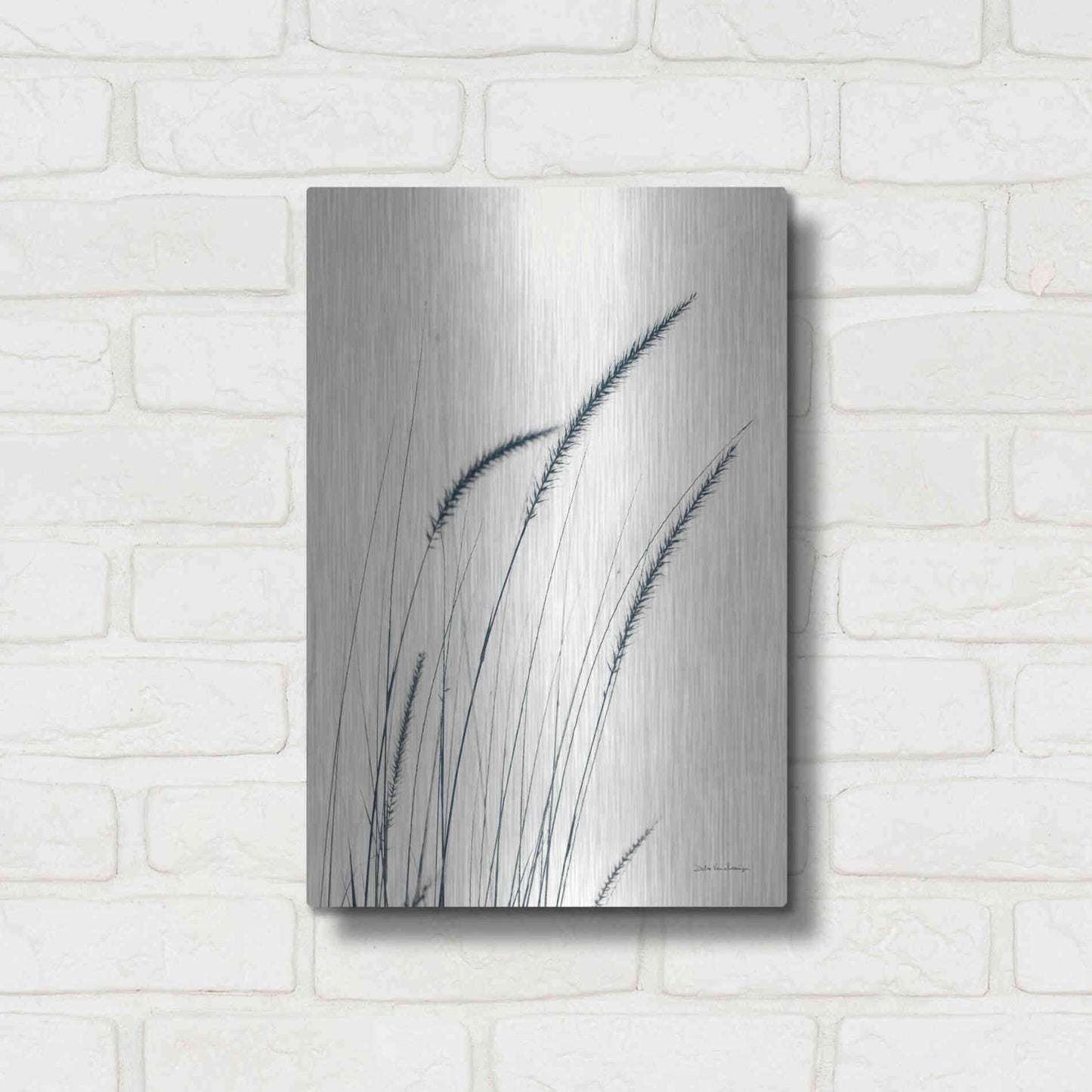 Luxe Metal Art 'Field Grasses III' by Debra Van Swearingen, Metal Wall Art,12x16