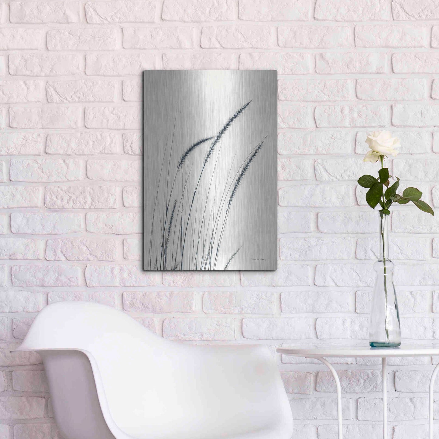 Luxe Metal Art 'Field Grasses III' by Debra Van Swearingen, Metal Wall Art,16x24