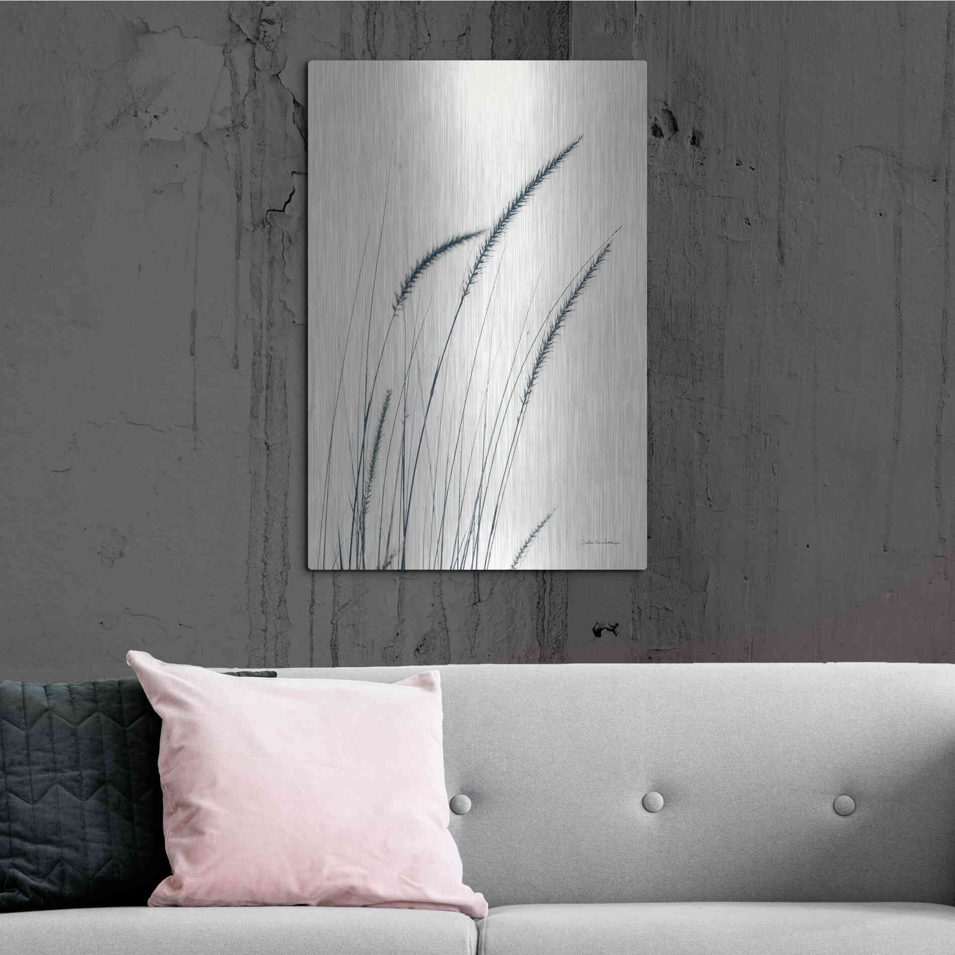 Luxe Metal Art 'Field Grasses III' by Debra Van Swearingen, Metal Wall Art,24x36