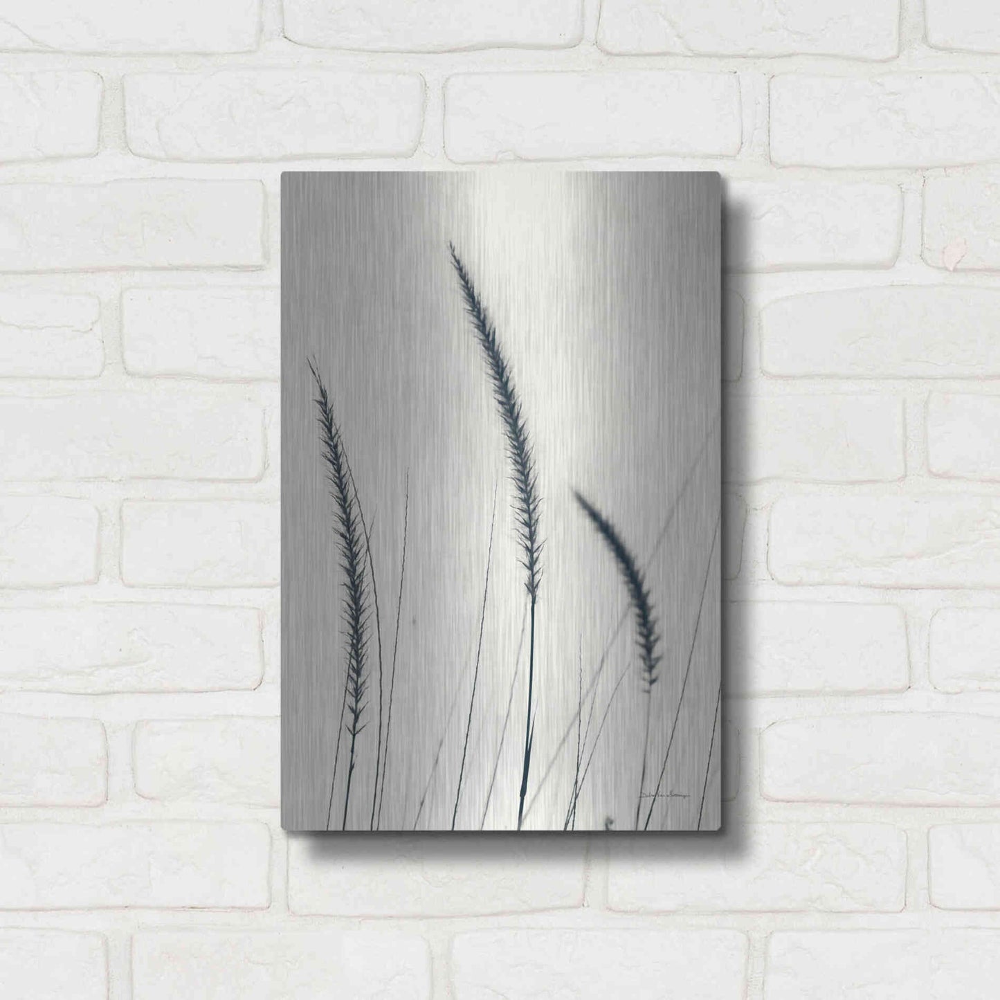 Luxe Metal Art 'Field Grasses IV' by Debra Van Swearingen, Metal Wall Art,12x16