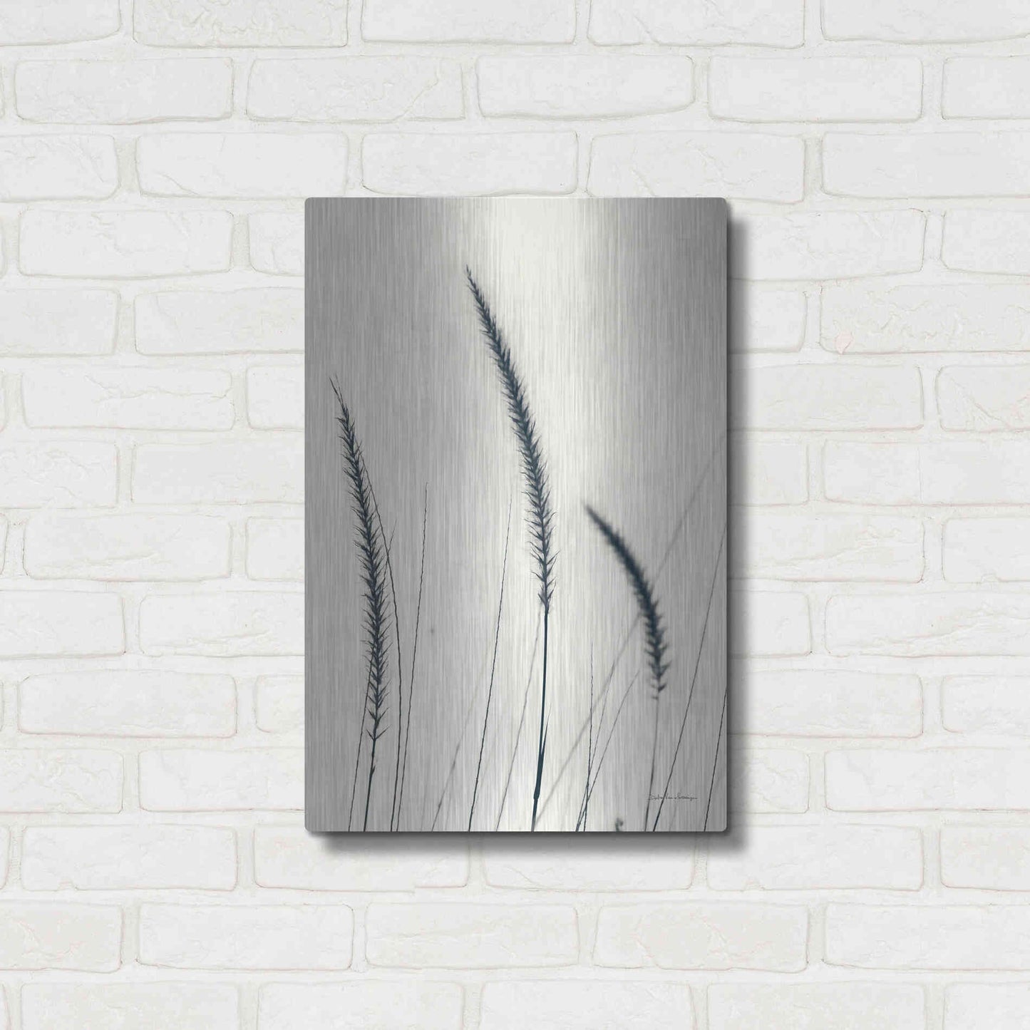 Luxe Metal Art 'Field Grasses IV' by Debra Van Swearingen, Metal Wall Art,16x24