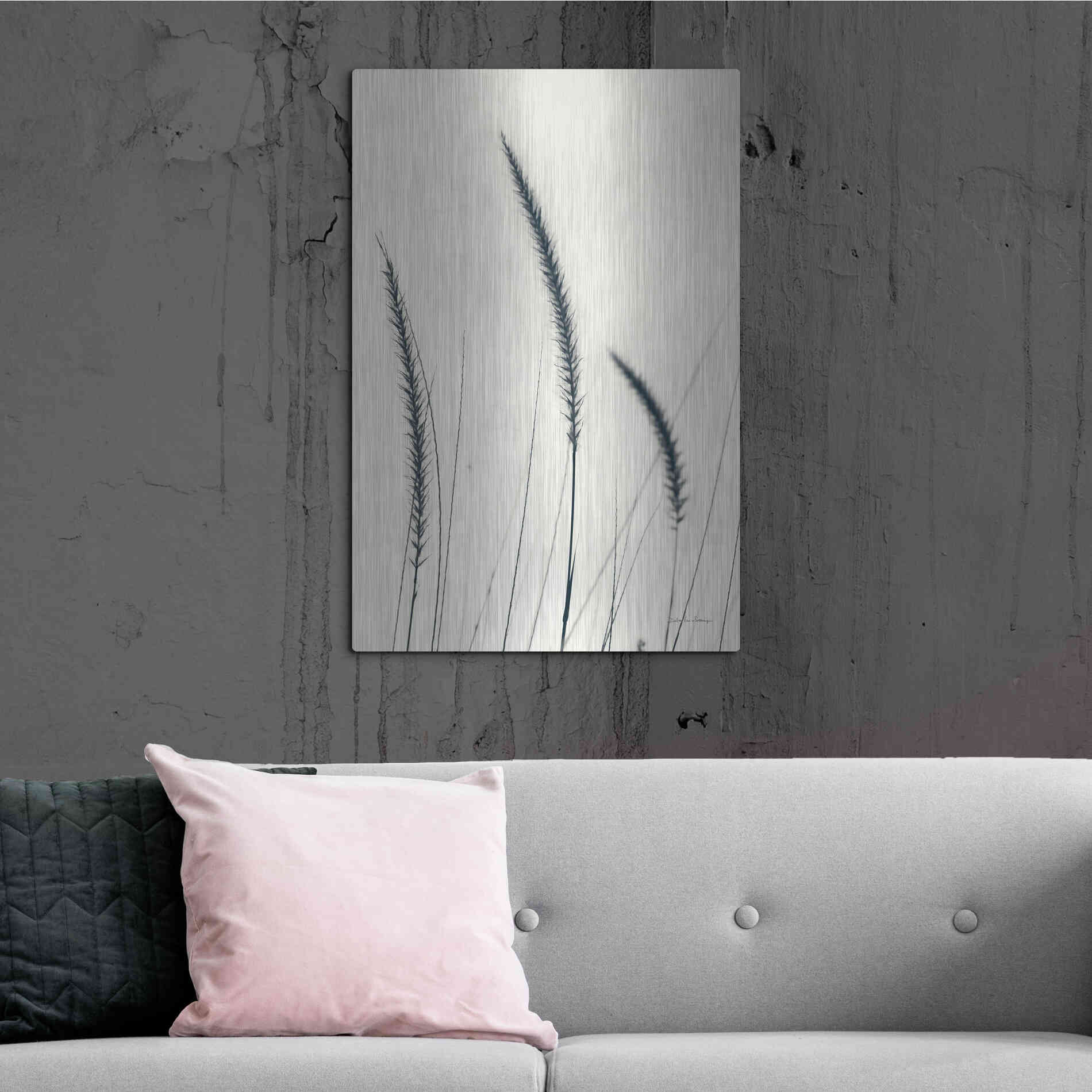 Luxe Metal Art 'Field Grasses IV' by Debra Van Swearingen, Metal Wall Art,24x36