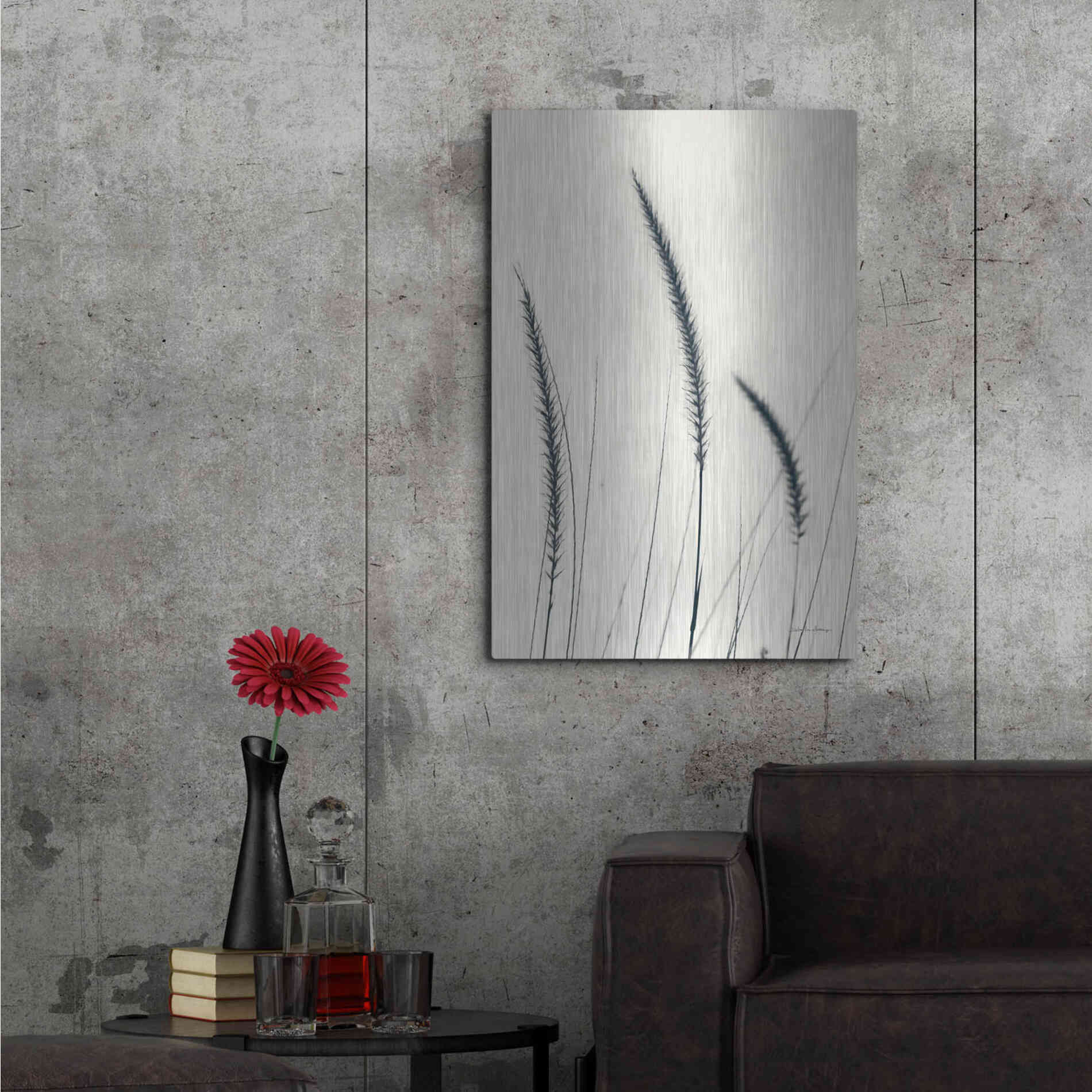 Luxe Metal Art 'Field Grasses IV' by Debra Van Swearingen, Metal Wall Art,24x36
