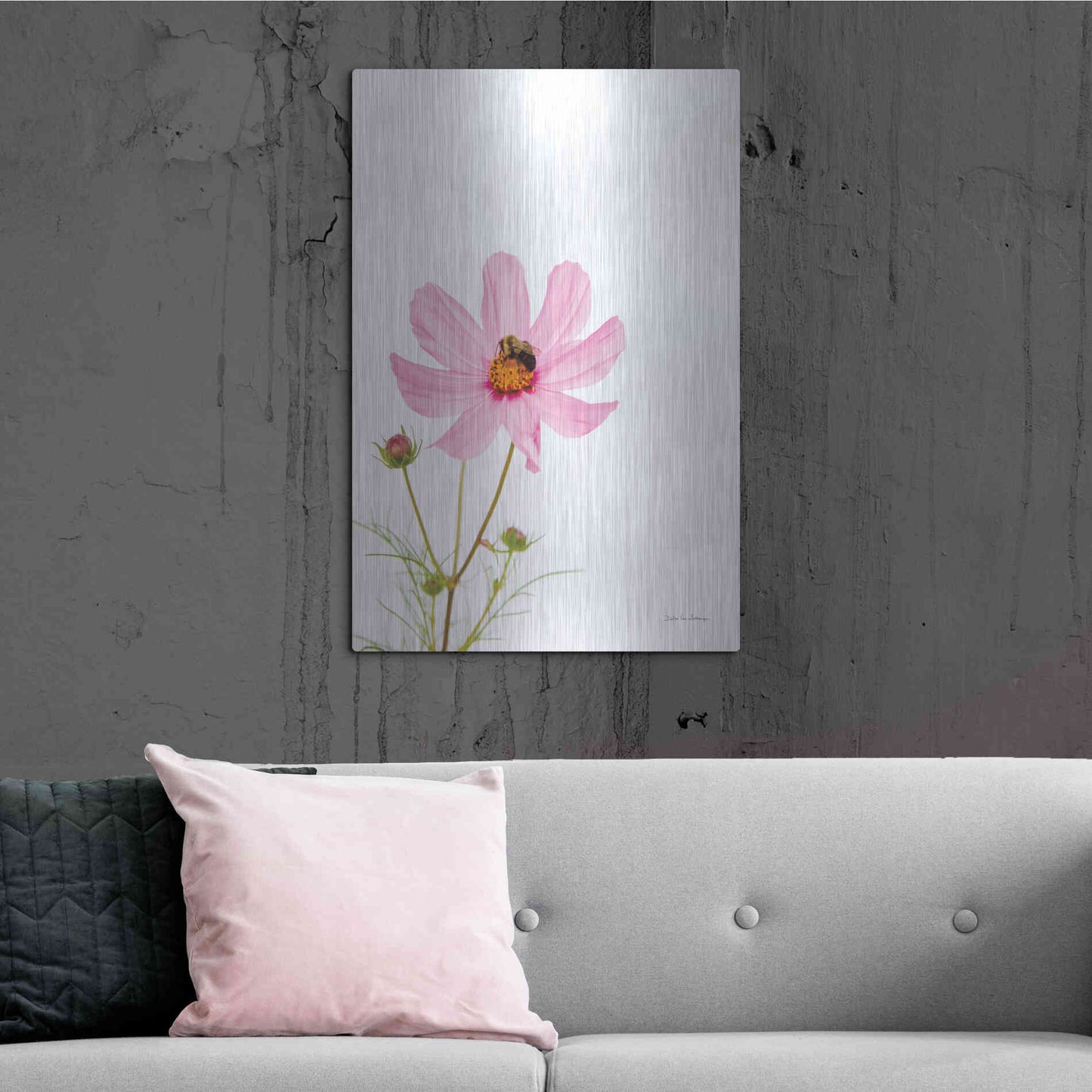 Luxe Metal Art 'Pale Cosmos II' by Debra Van Swearingen, Metal Wall Art,24x36