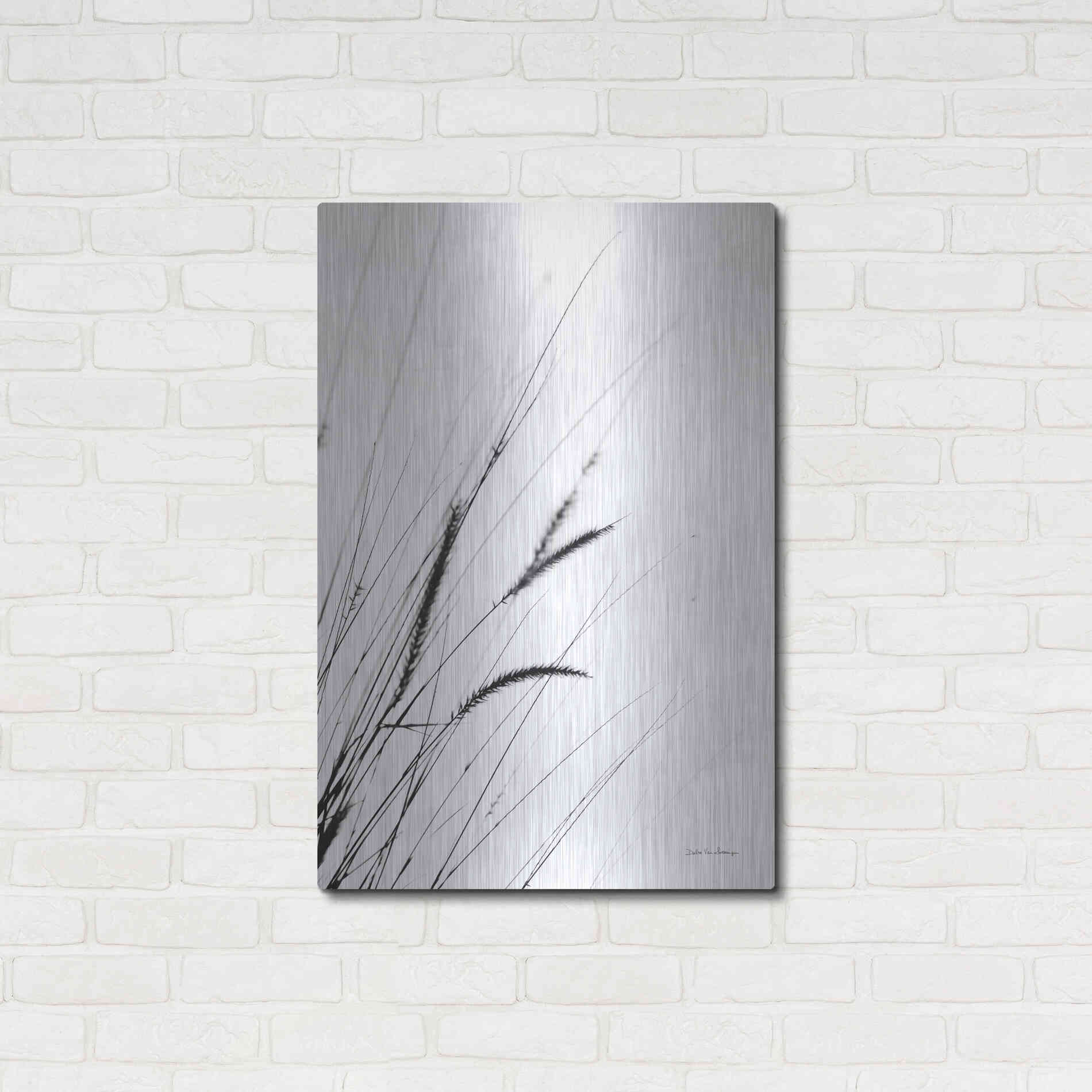 Luxe Metal Art 'Field Grasses I White' by Debra Van Swearingen, Metal Wall Art,24x36