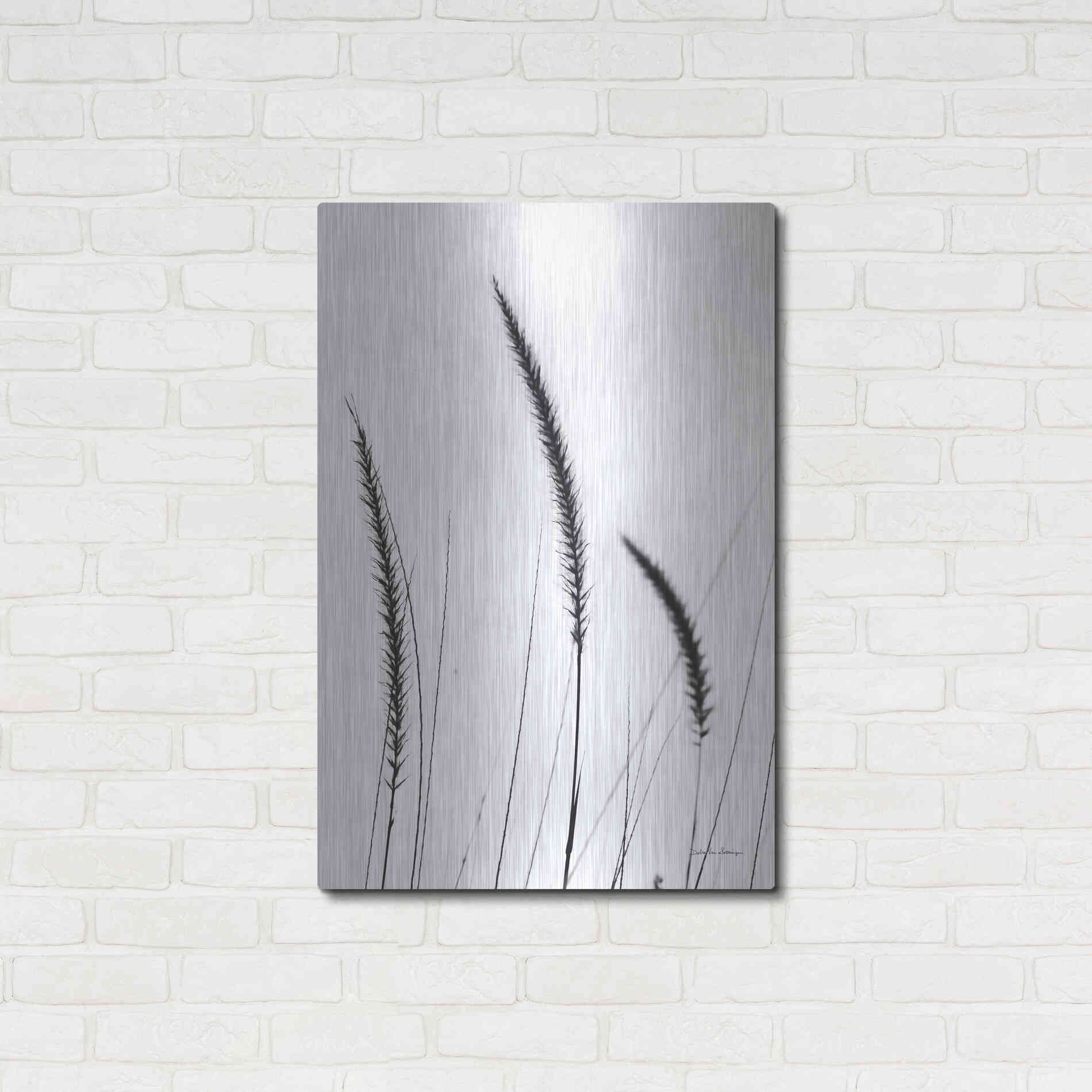 Luxe Metal Art 'Field Grasses IV White' by Debra Van Swearingen, Metal Wall Art,24x36